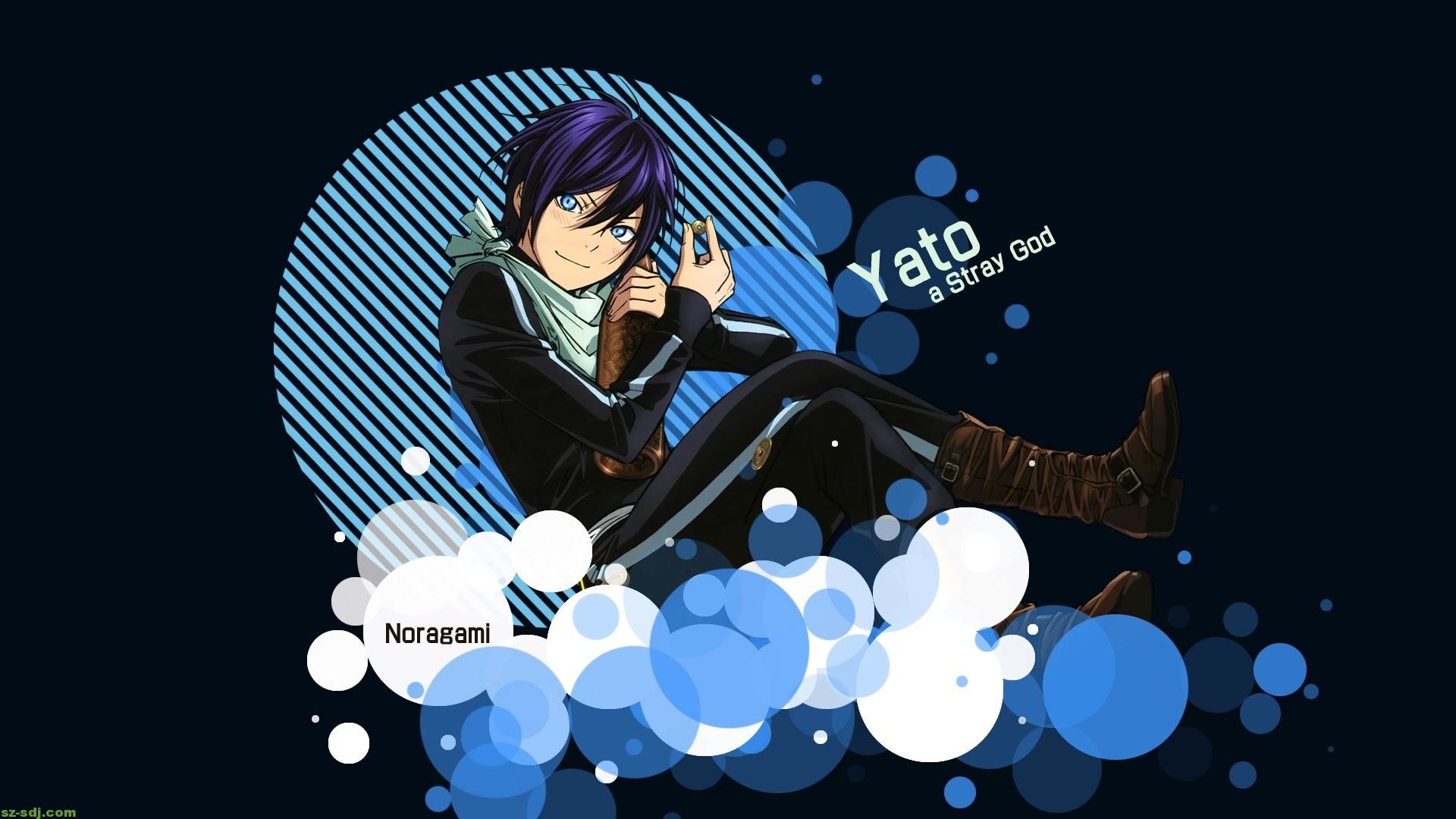 Yato, Noragami, A Stray God, Cerchi, Tipografia, Full HD, sfondo desktop