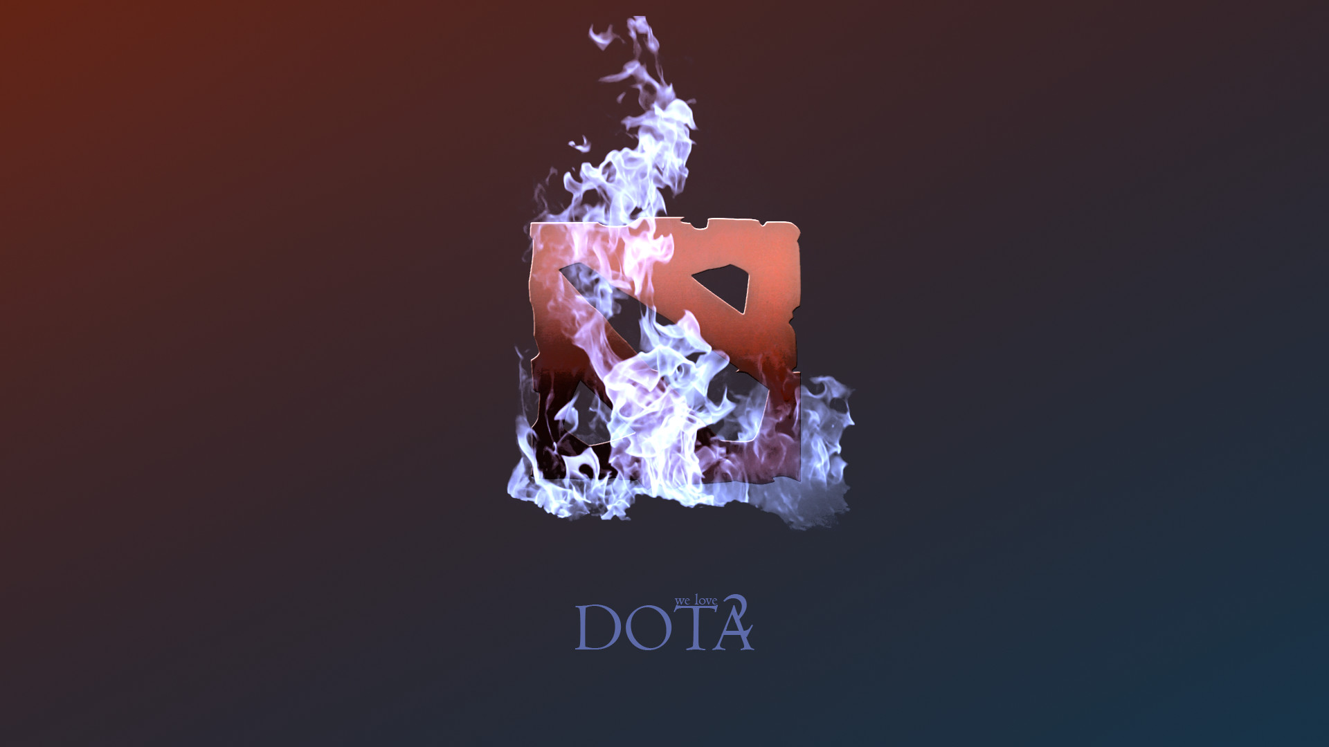 Dota 2, Logo, Fuoco, Sfondo scuro, 1920x1080, wallpaper desktop