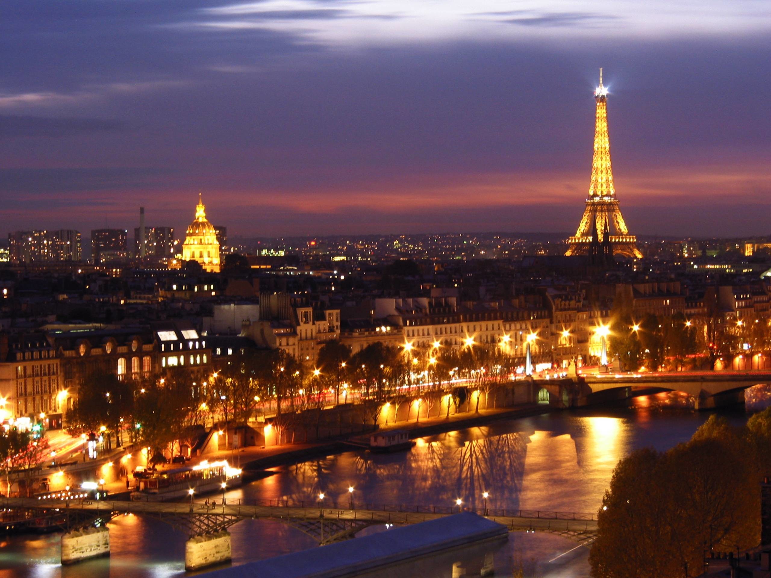 Torre Eiffel, Les Invalides, Senna, Notte, 2K, schermata di blocco iPad