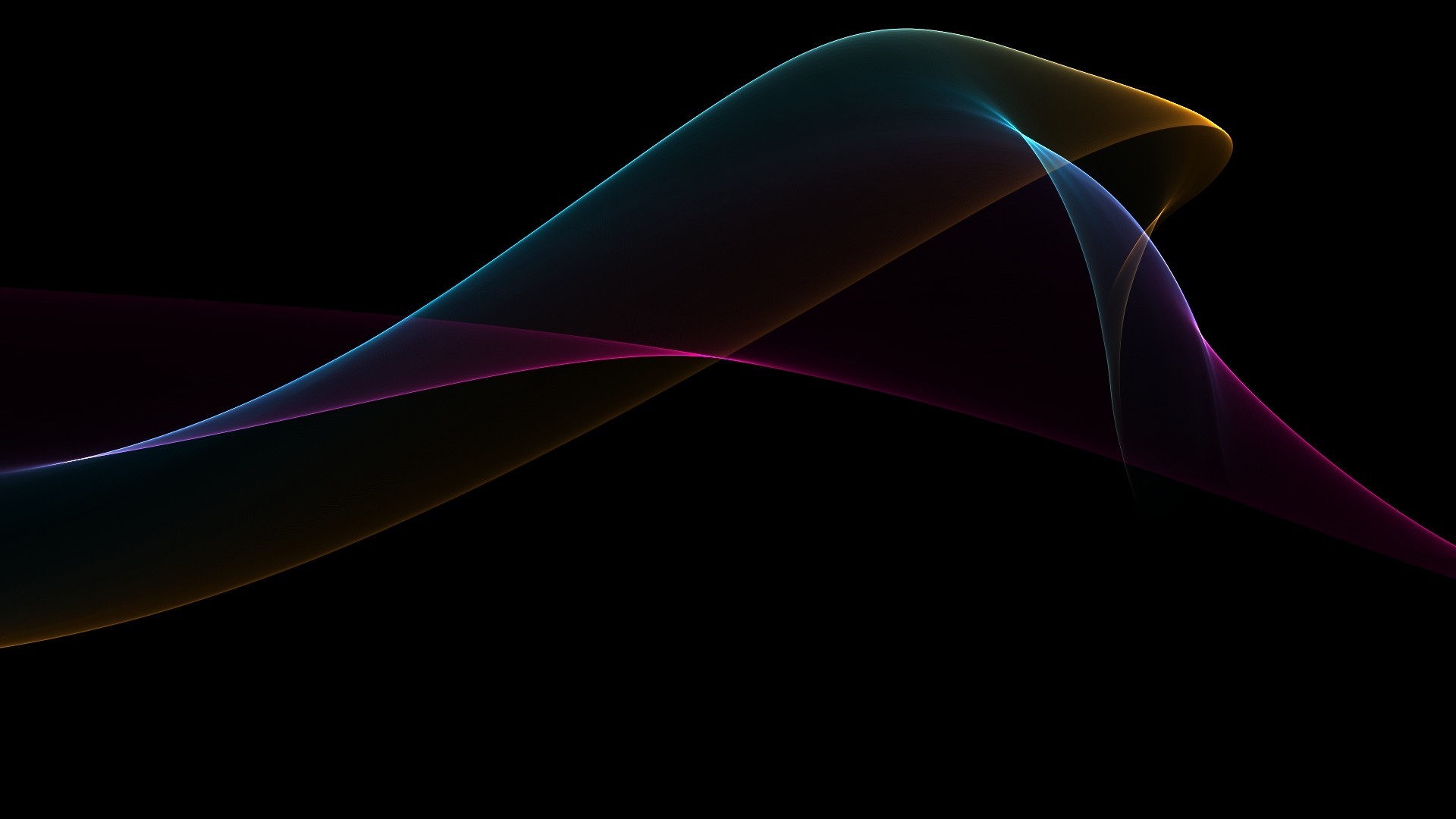 Onde colorate, Sfondo nero, Astratto, Full HD, wallpaper per PC