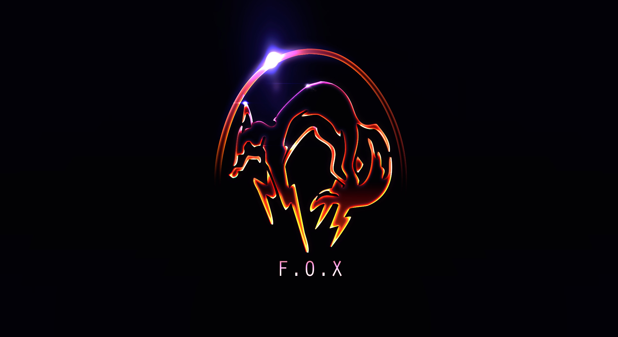 FOX, Metal Gear Solid, Logo, Sfondo nero, Full HD, wallpaper per portatile