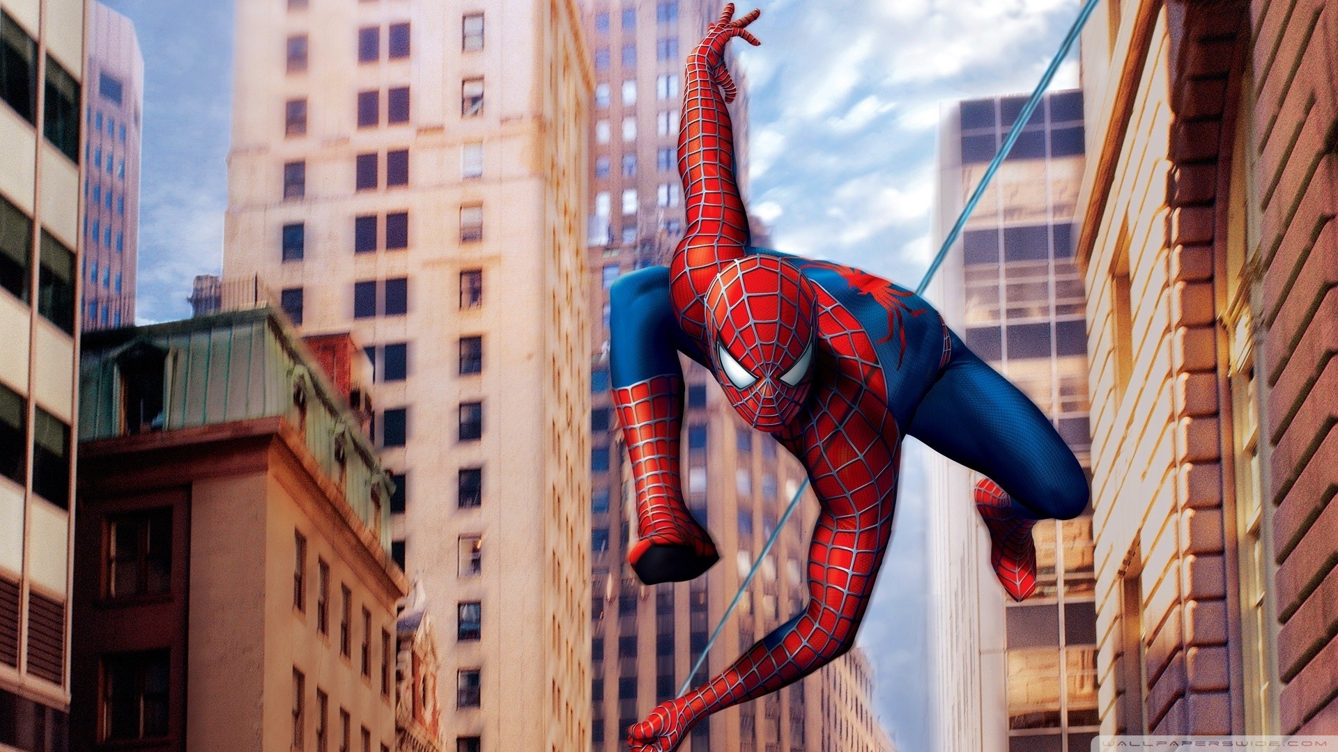 Spider-Man, Grattacieli, New York, Marvel, Full HD, sfondo Windows 11