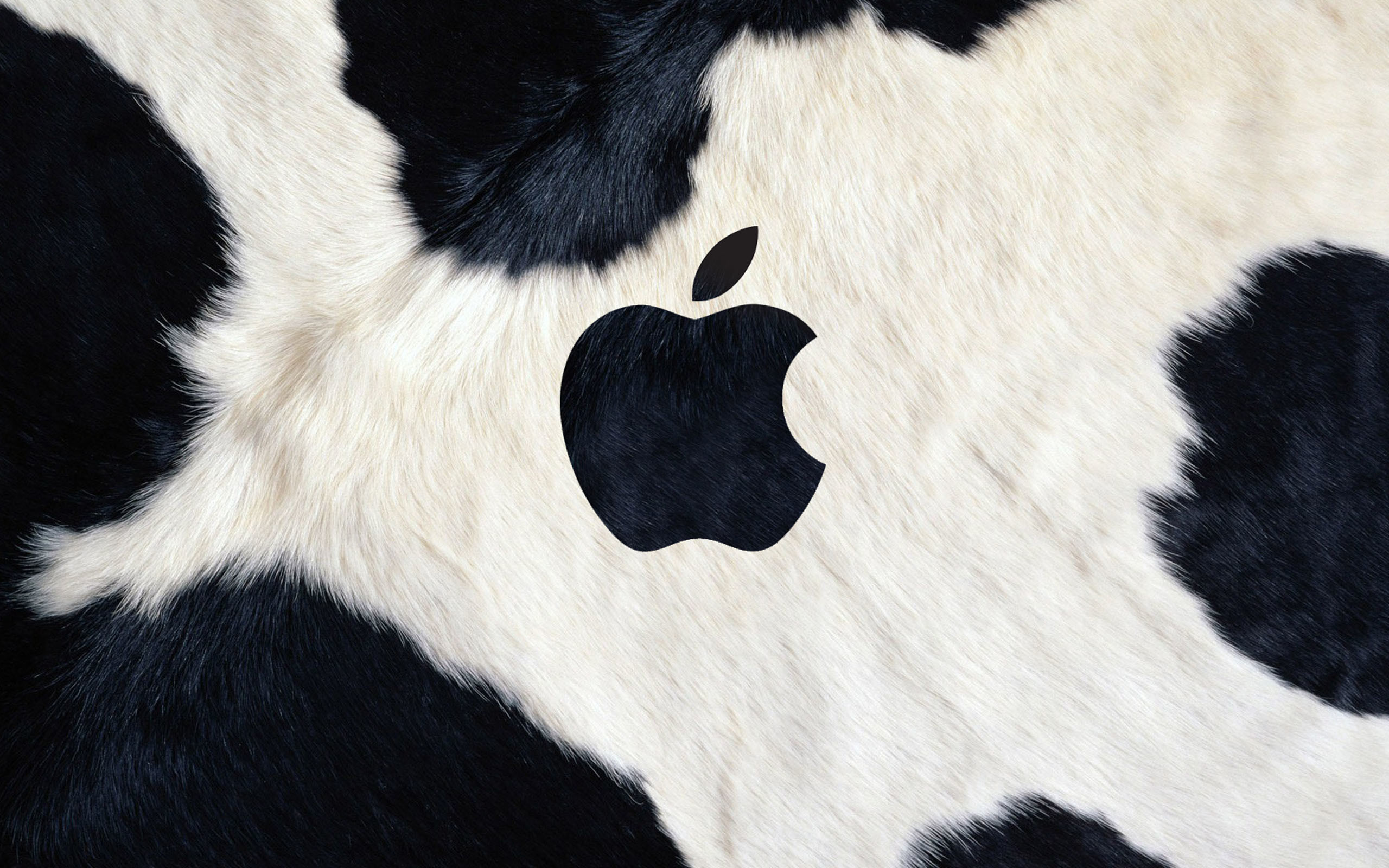 Apple, Logo, Pelle di mucca, sfondo Mac 2K