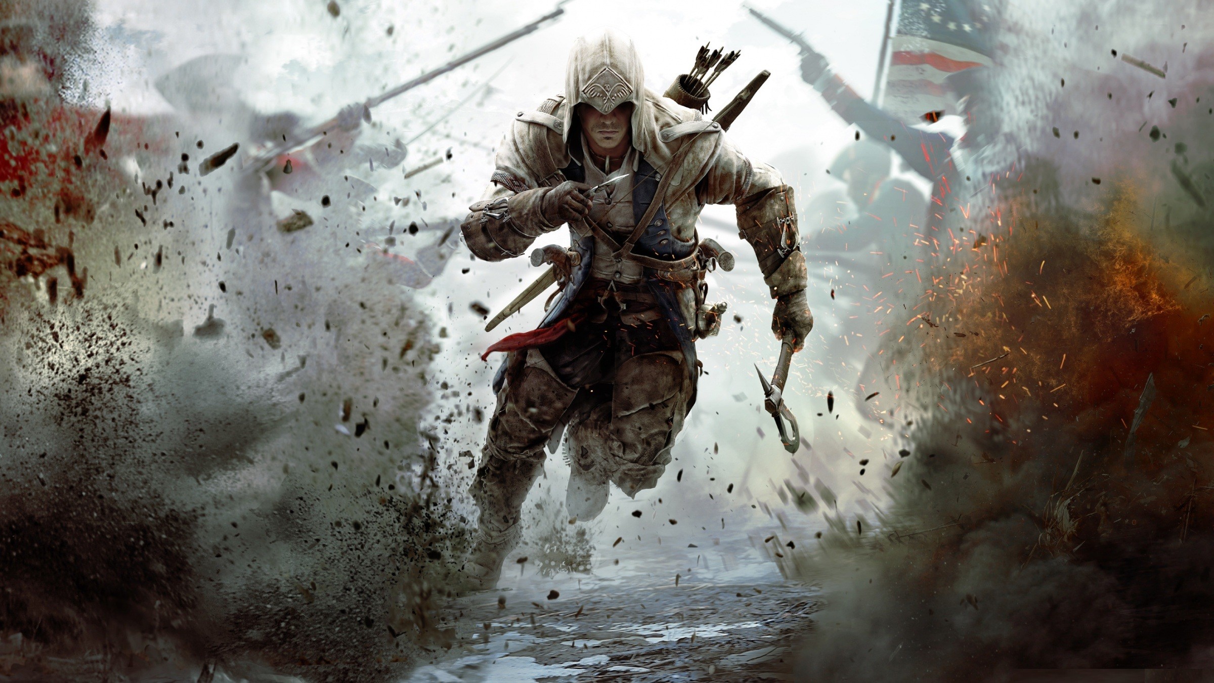 Connor, Assassin's Creed III, Neve, Corsa, Full HD, sfondo Windows 11
