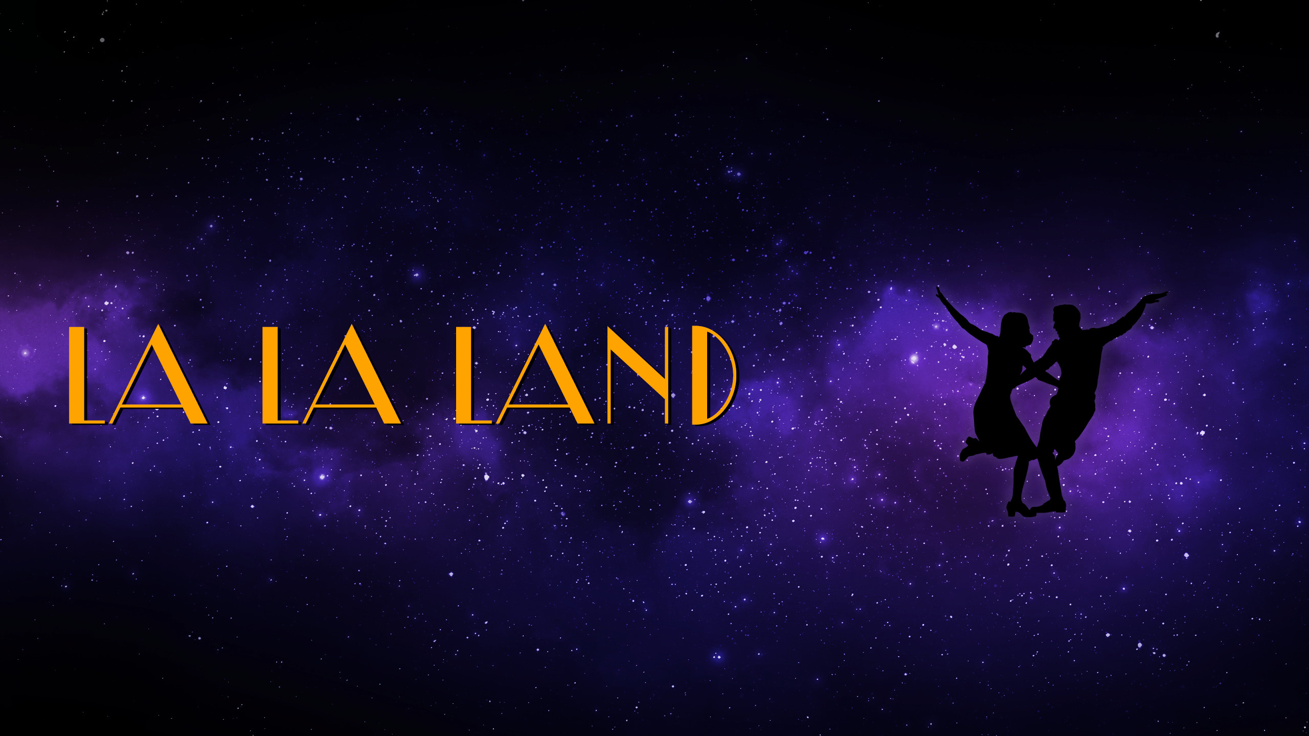 La La Land, Logo, Silhouette, Via Lattea, Viola, 2K, sfondo per PC e portatile