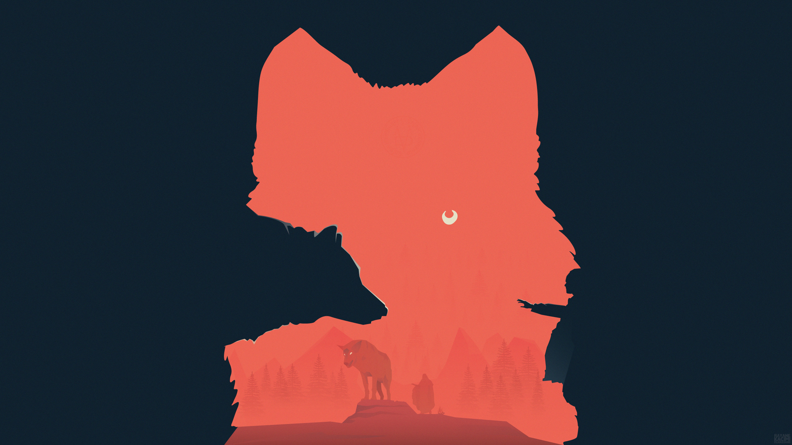 Star Wars, AT-AT, Silhouette, Rosso, Doppia esposizione, 2560x1440, immagine di sfondo