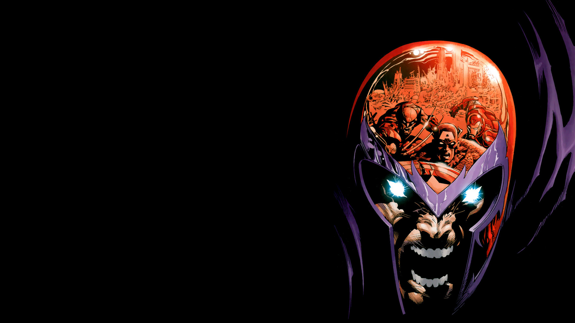 Magneto, X-Men, Elmo, Sfondo nero, Full HD, wallpaper per computer