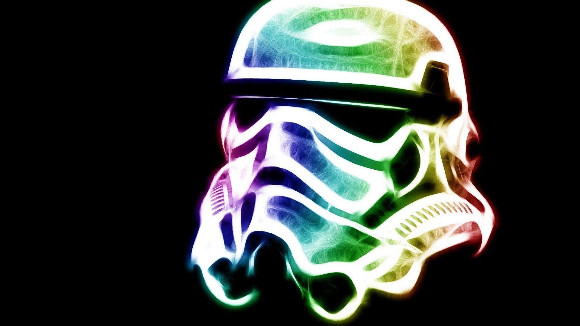 Stormtrooper, Star Wars, Neon, Multicolore, 1920x1080, immagine di sfondo