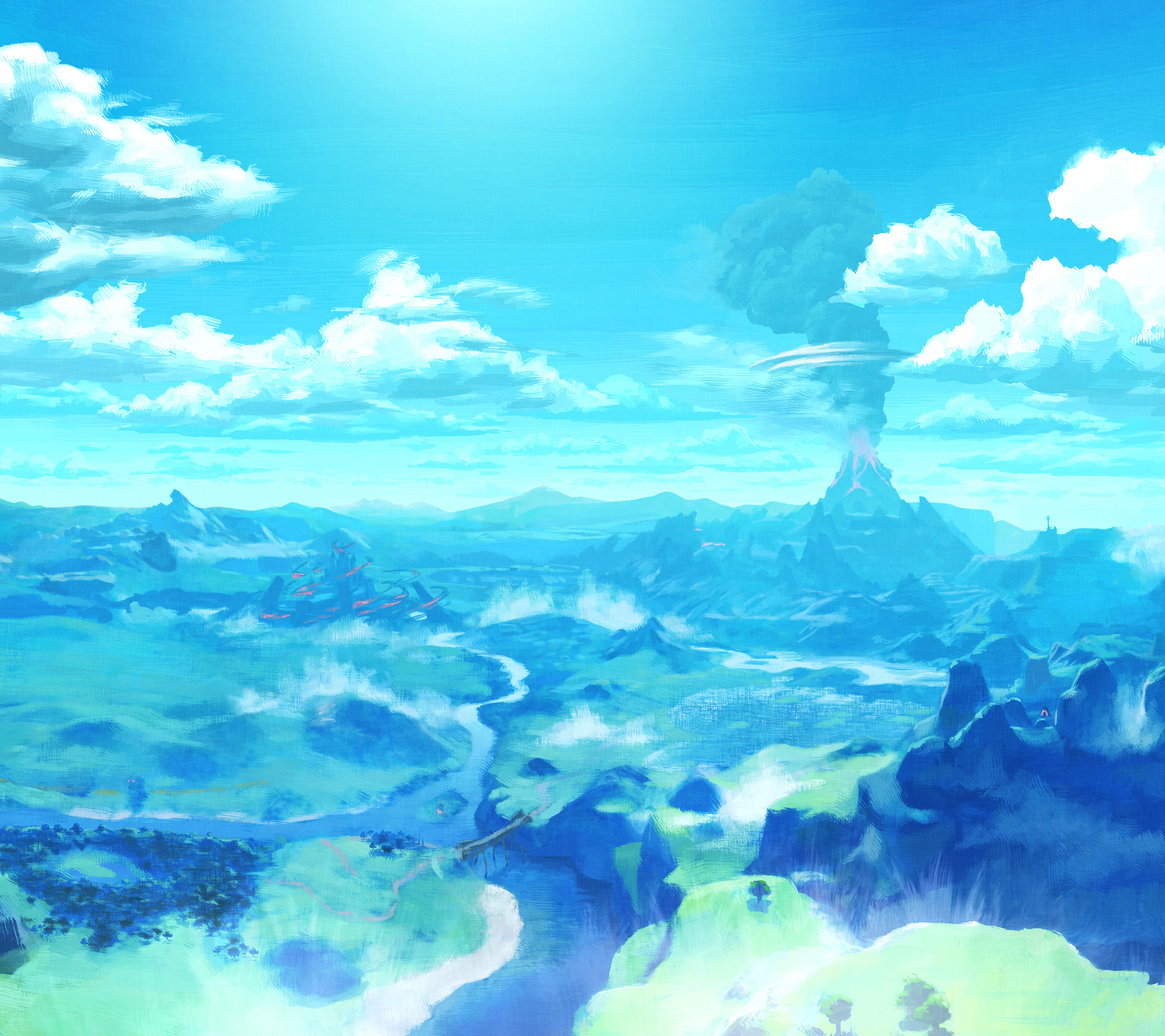 The Legend of Zelda: Breath of the Wild, Hyrule, Cielo, Nuvole, sfondo per iPad e tablet