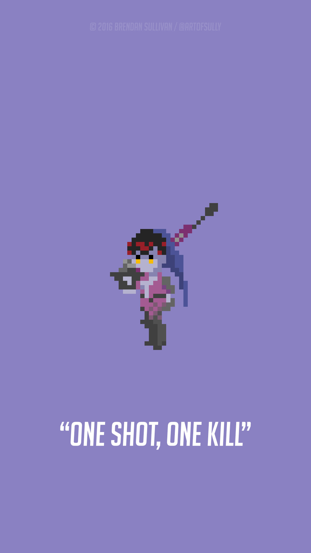 Widowmaker, Overwatch, Pixel art, One shot, one kill, Full HD, sfondo per smartphone