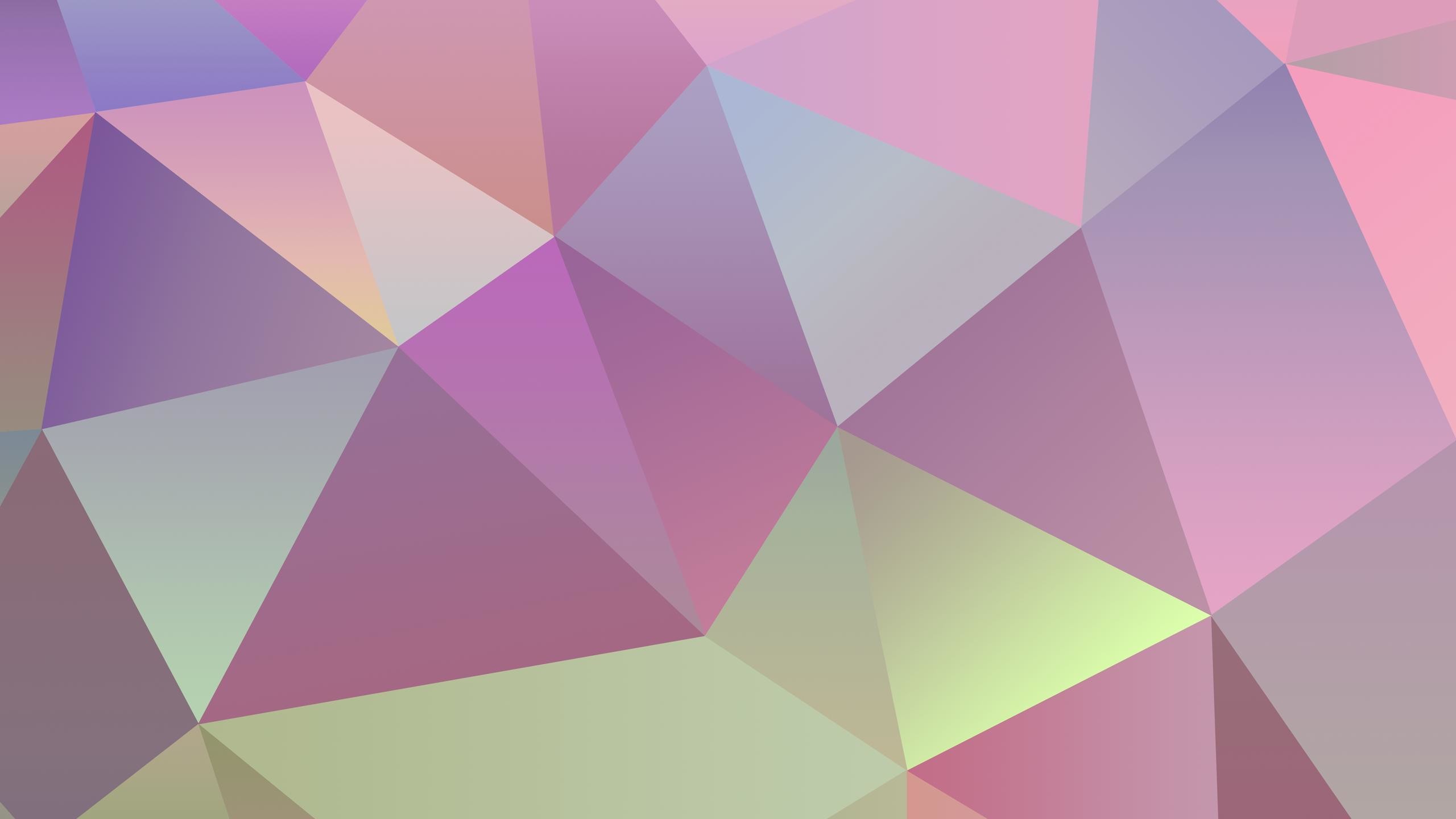 Low poly, Geometrico, Rosa, Lilla, 2K, sfondo per PC e portatile