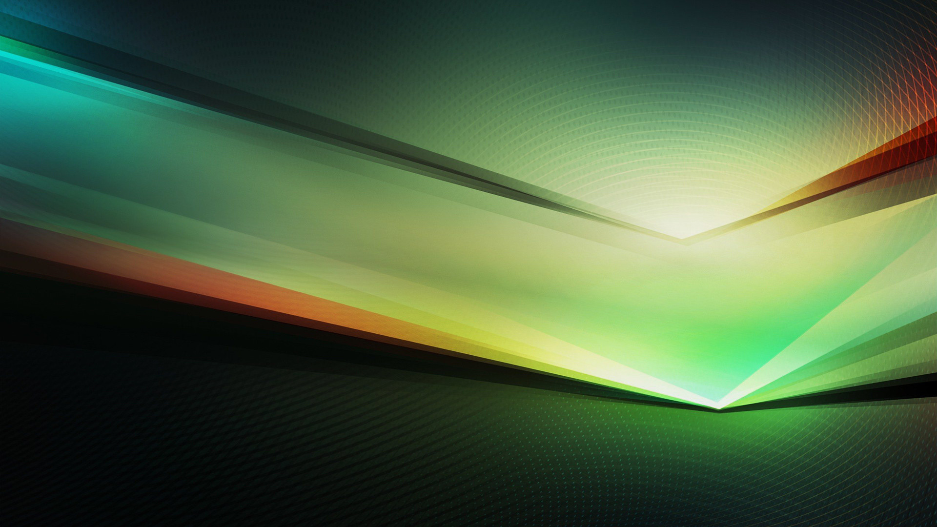 Astratto, Luce verde, Onde, Sfondo scuro, wallpaper Windows 10