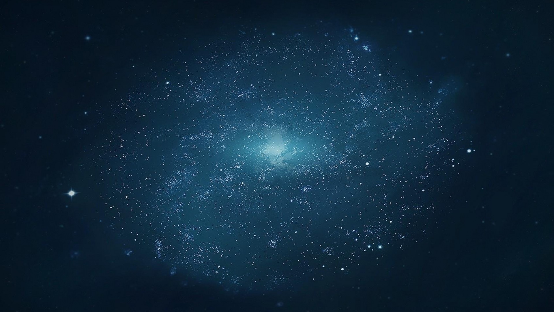 Galassia, Ammasso stellare, Spazio, Blu scuro, Stelle, 16:9 Full HD, sfondo widescreen