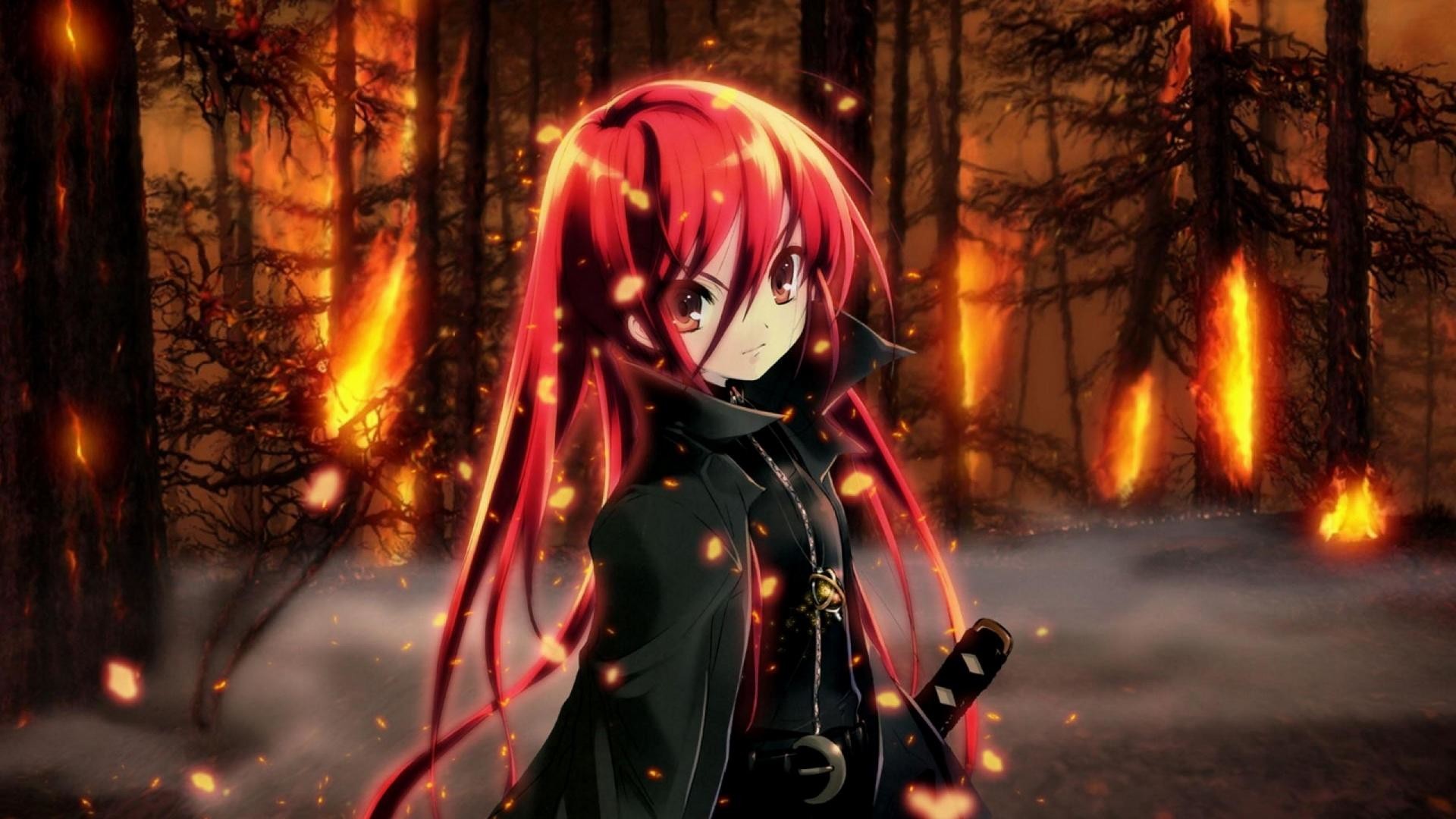 Shana, Shakugan no Shana, Fuoco, Foresta, 1920x1080, immagine di sfondo