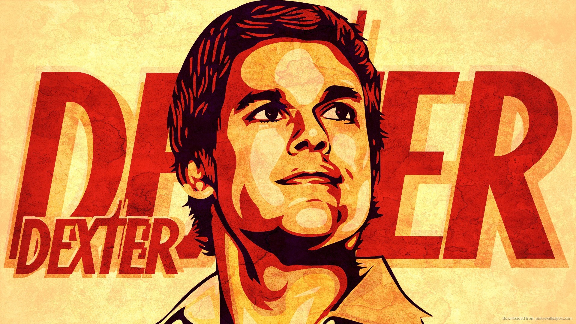 Dexter Morgan, Dexter, Pop art, Rosso e giallo, Full HD, sfondo per PC
