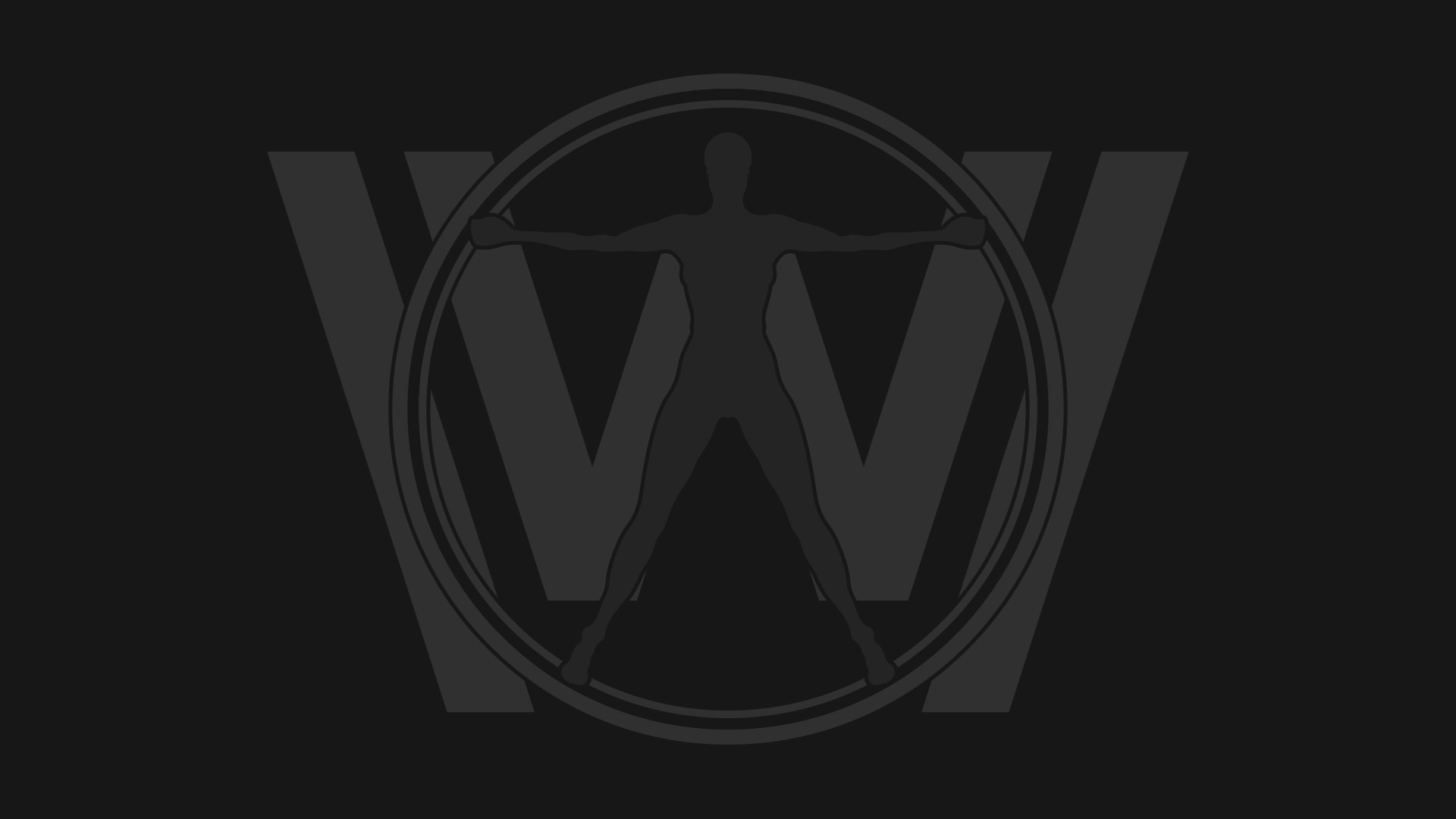 Westworld, Logo, Uomo vitruviano, Grigio scuro, 1920x1080, immagine di sfondo