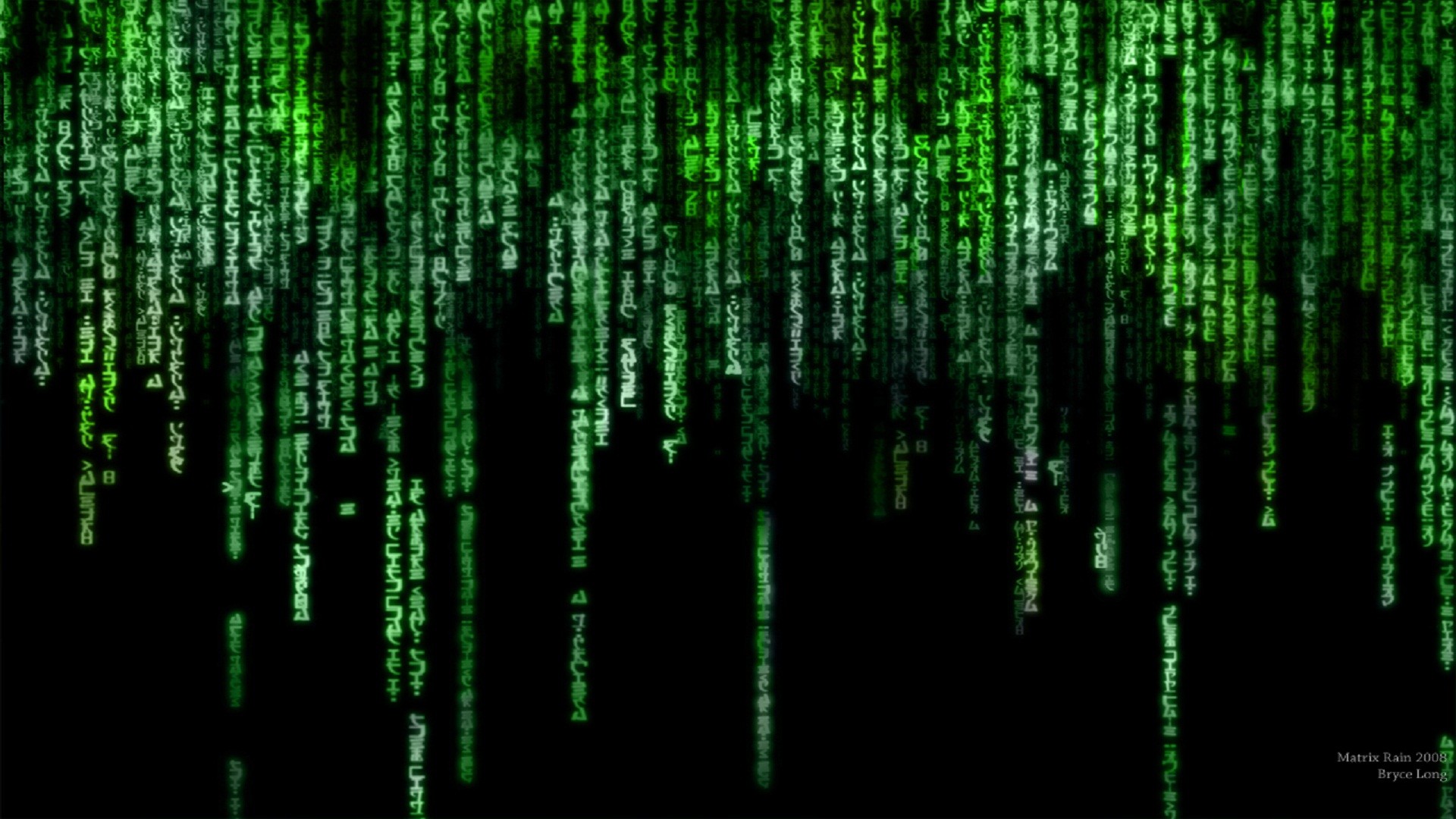 Matrix, Pioggia digitale, Verde, Sfondo nero, Full HD, wallpaper desktop