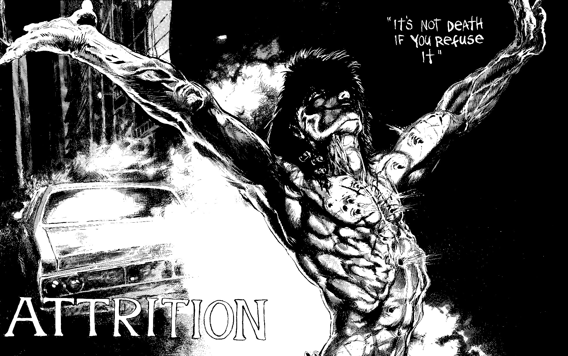 Il corvo, Eric Draven, Attrition, James O'Barr, Fumetto, Bianco e nero, sfondo desktop Full HD