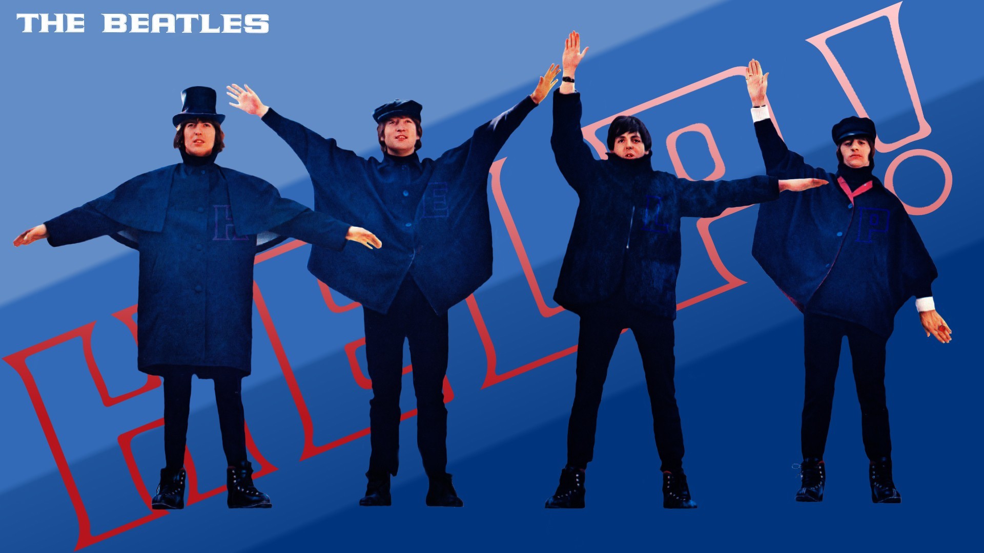 The Beatles, Help!, Copertina album, Sfondo blu, Full HD, wallpaper per computer