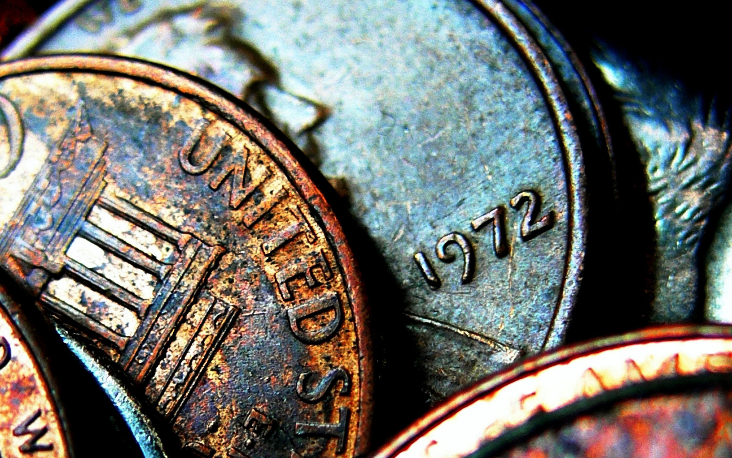 Monete, Centesimo, 1972, Macro, 16:10 2K, sfondo widescreen