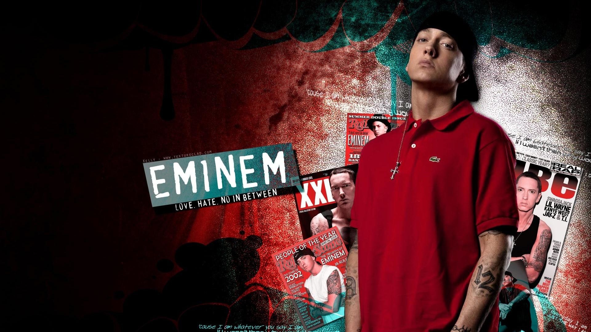Eminem, Polo rossa, Copertine di riviste, Logo, 1920x1080, immagine di sfondo