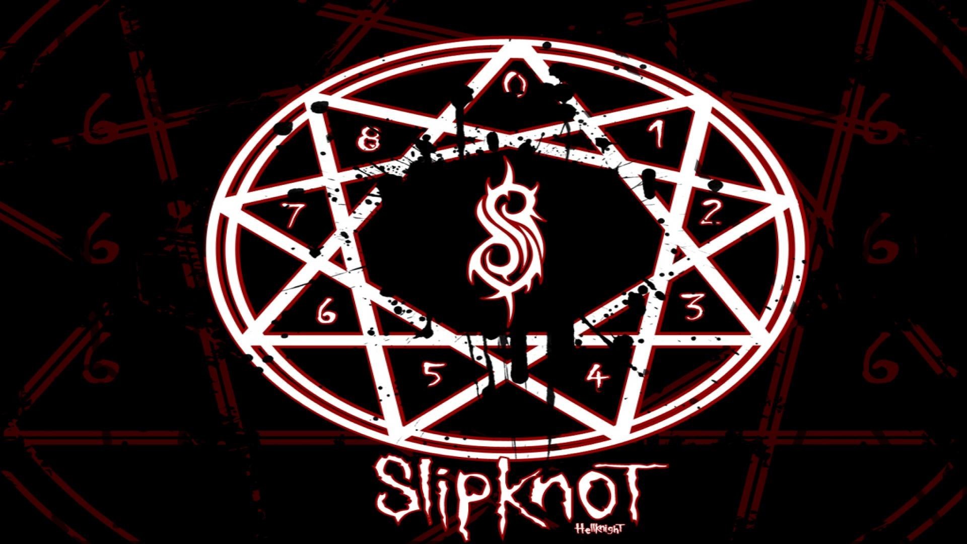 Slipknot, Nonagramma, Logo, Rosso, Sfondo nero, Full HD, wallpaper per portatile