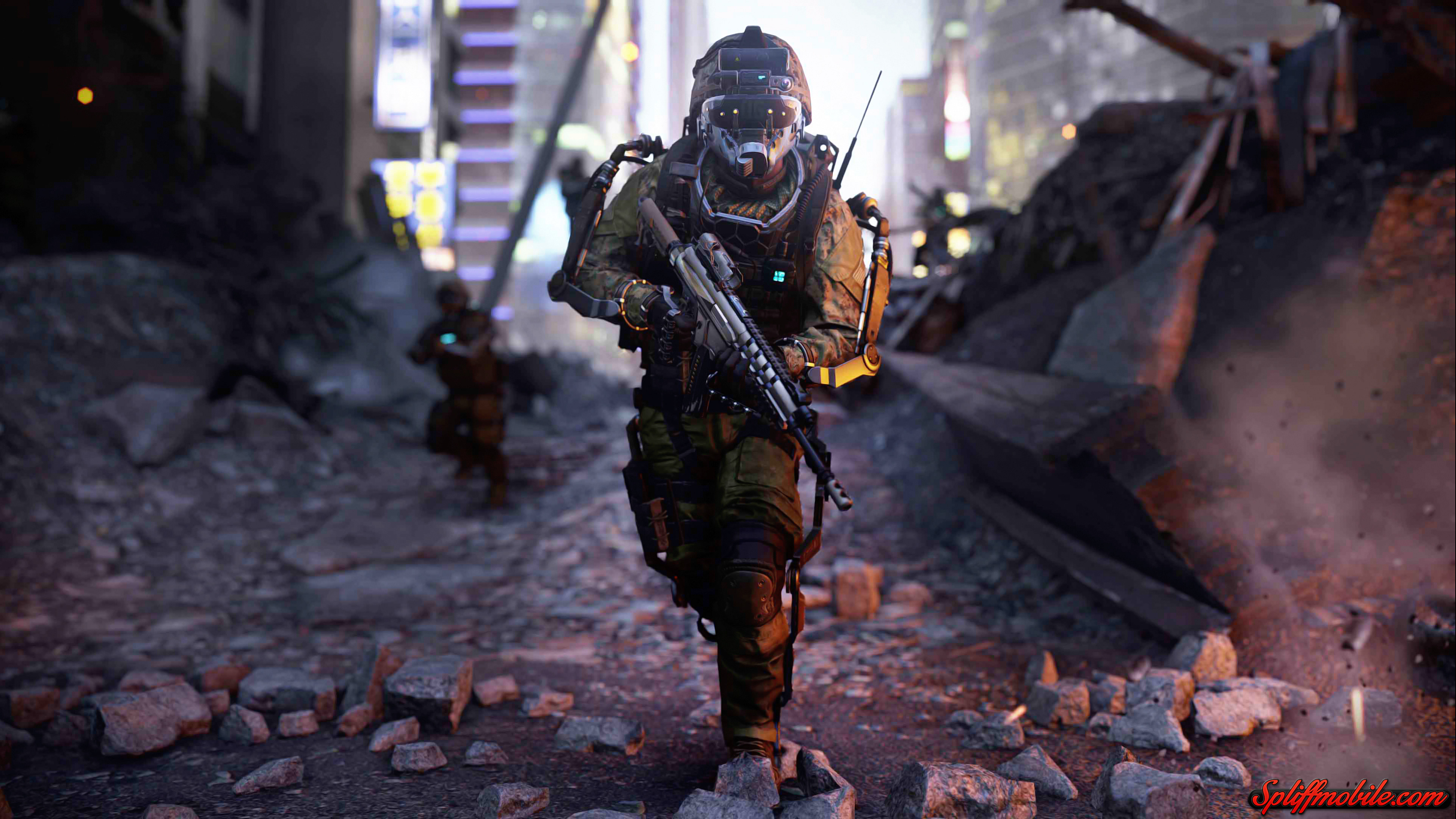 Call of Duty: Advanced Warfare, Call of Duty, Esoscheletro, Soldato, Rovine, wallpaper 4K
