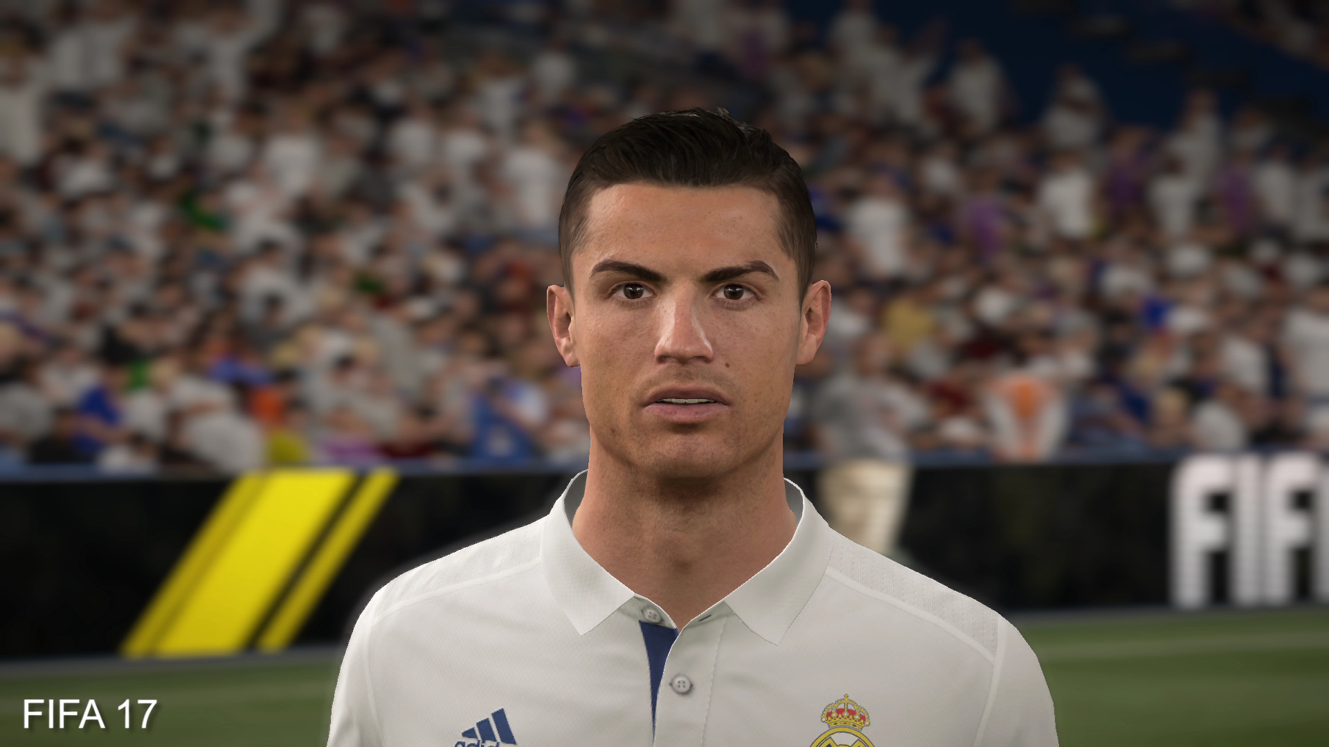 Cristiano Ronaldo, FIFA 17, Real Madrid, Primo piano, 16:9 Full HD, sfondo widescreen