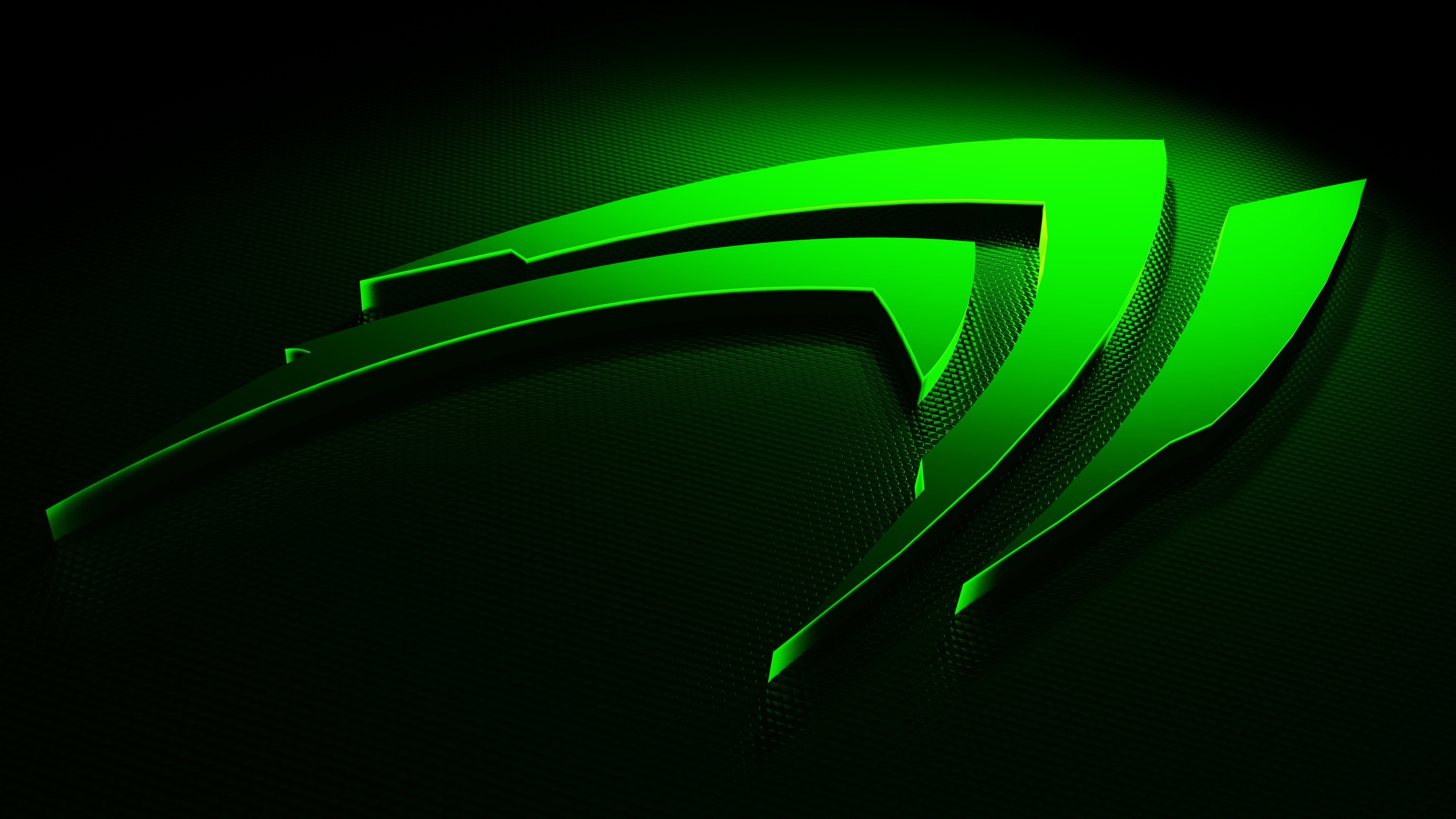 Logo Nvidia, Nvidia, Arte 3D, Verde neon, 3840x2160, immagine di sfondo