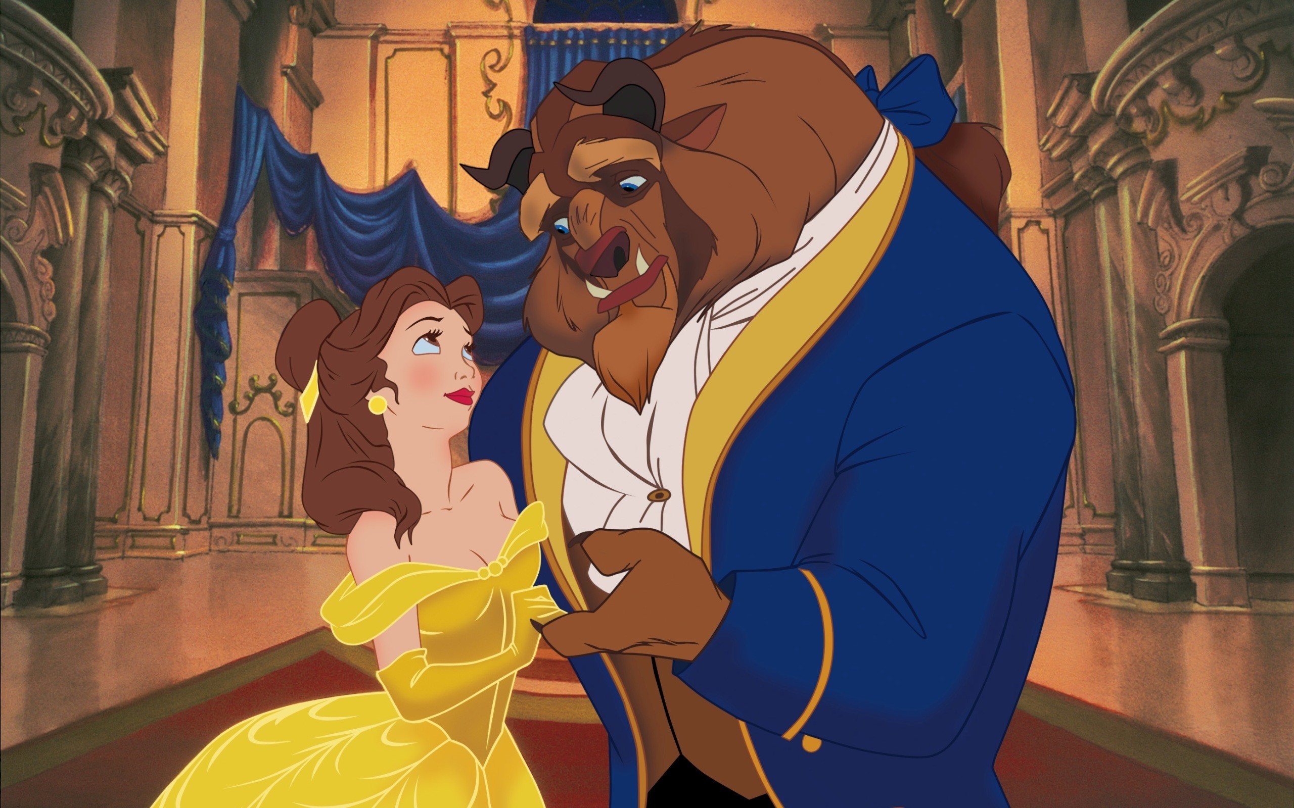Belle, Bestia, La bella e la bestia, Disney, Ballo, 2560x1600, sfondo per PC