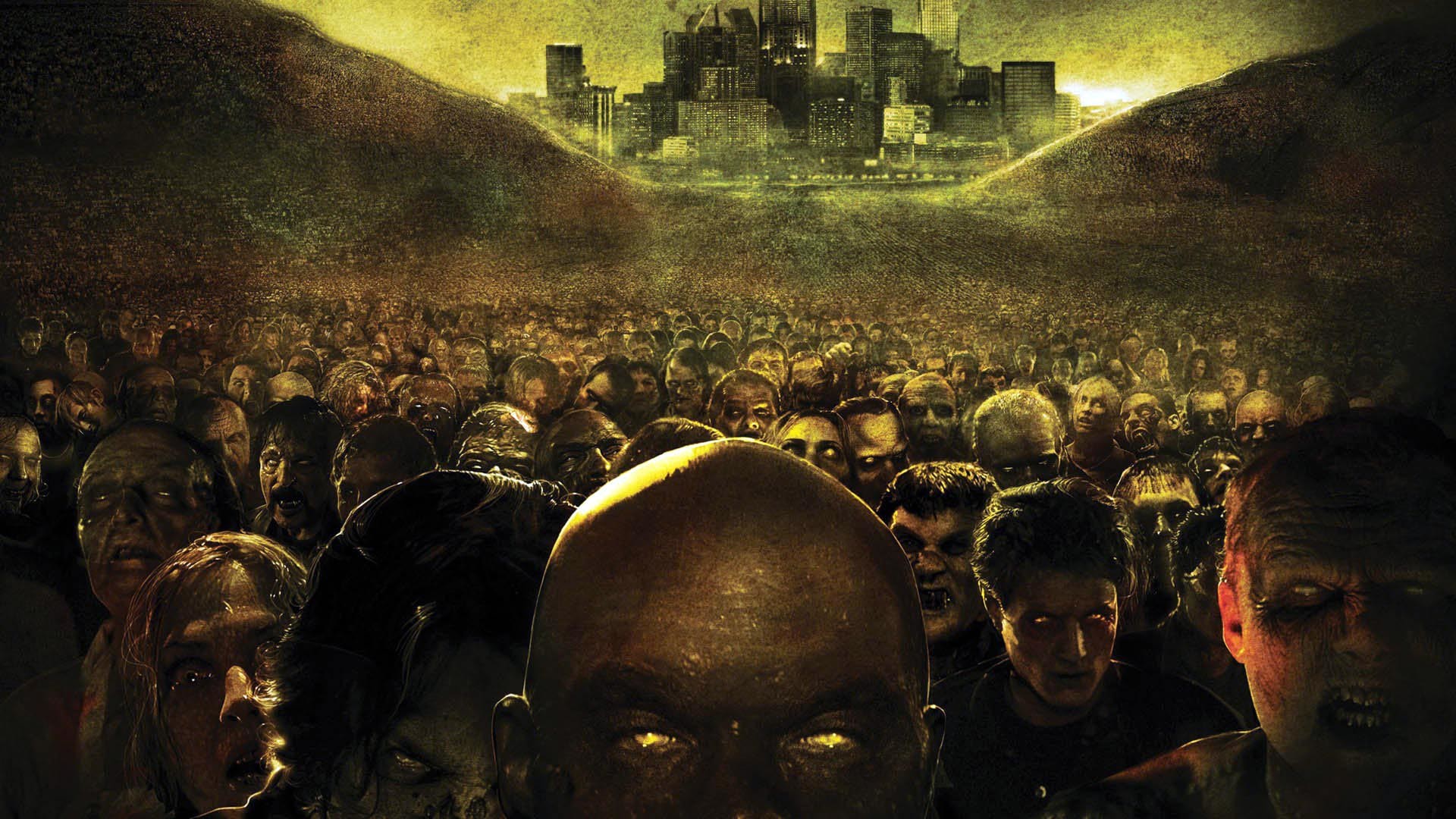 Zombi, Orda, Città in rovina, Apocalisse, Horror, 1920x1080, immagine di sfondo