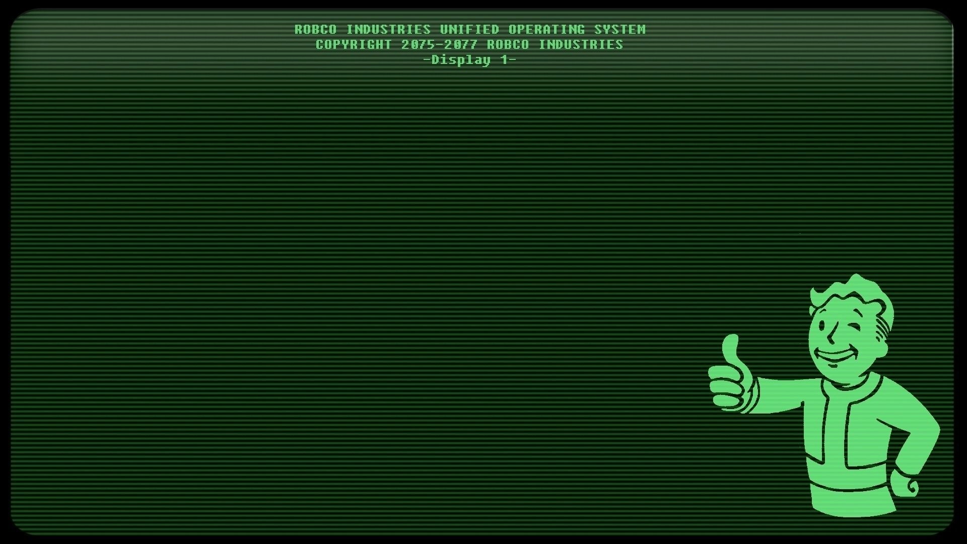 Fallout 4, Pip-Boy, Vault Boy, Terminale RobCo, Schermo verde, 16:9 Full HD, sfondo widescreen