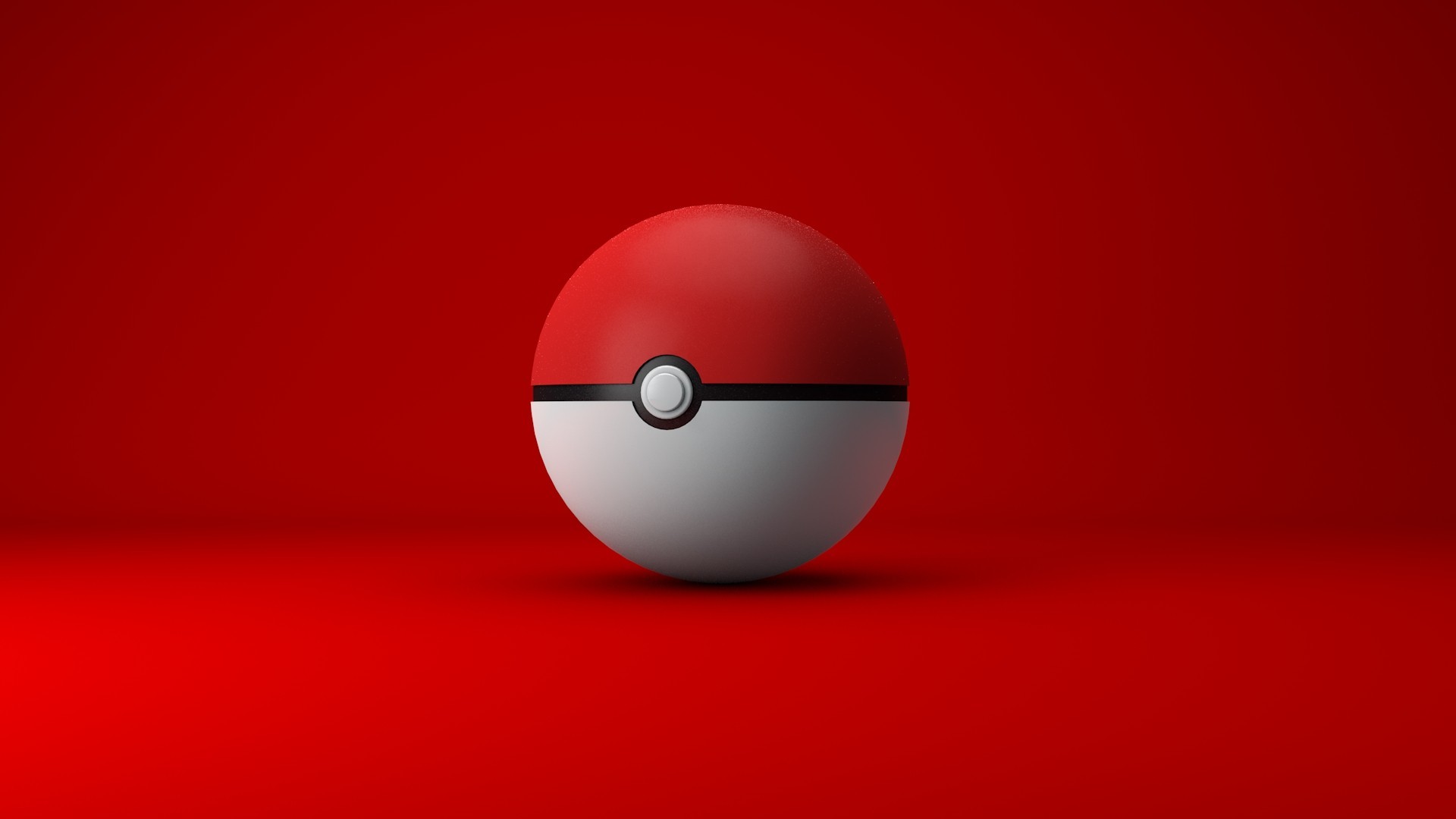 Poké Ball, Pokémon, 3D, Sfondo rosso, 1920x1080, wallpaper desktop