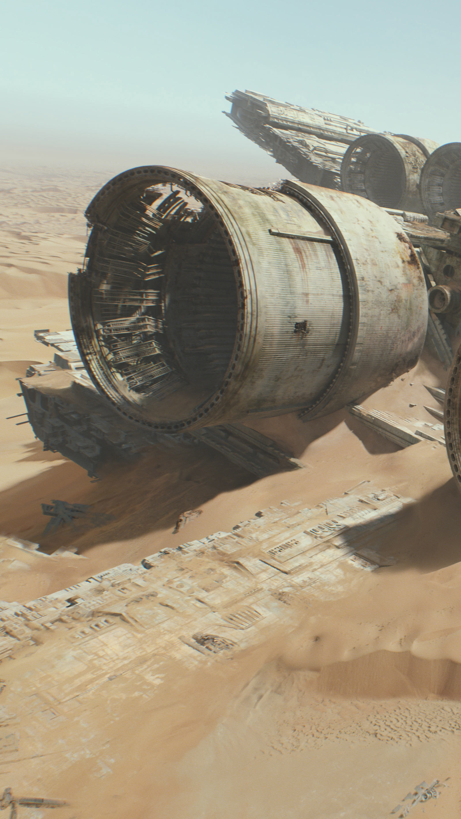 Jakku, Relitto, Deserto, Star Wars, QHD+, sfondo per smartphone