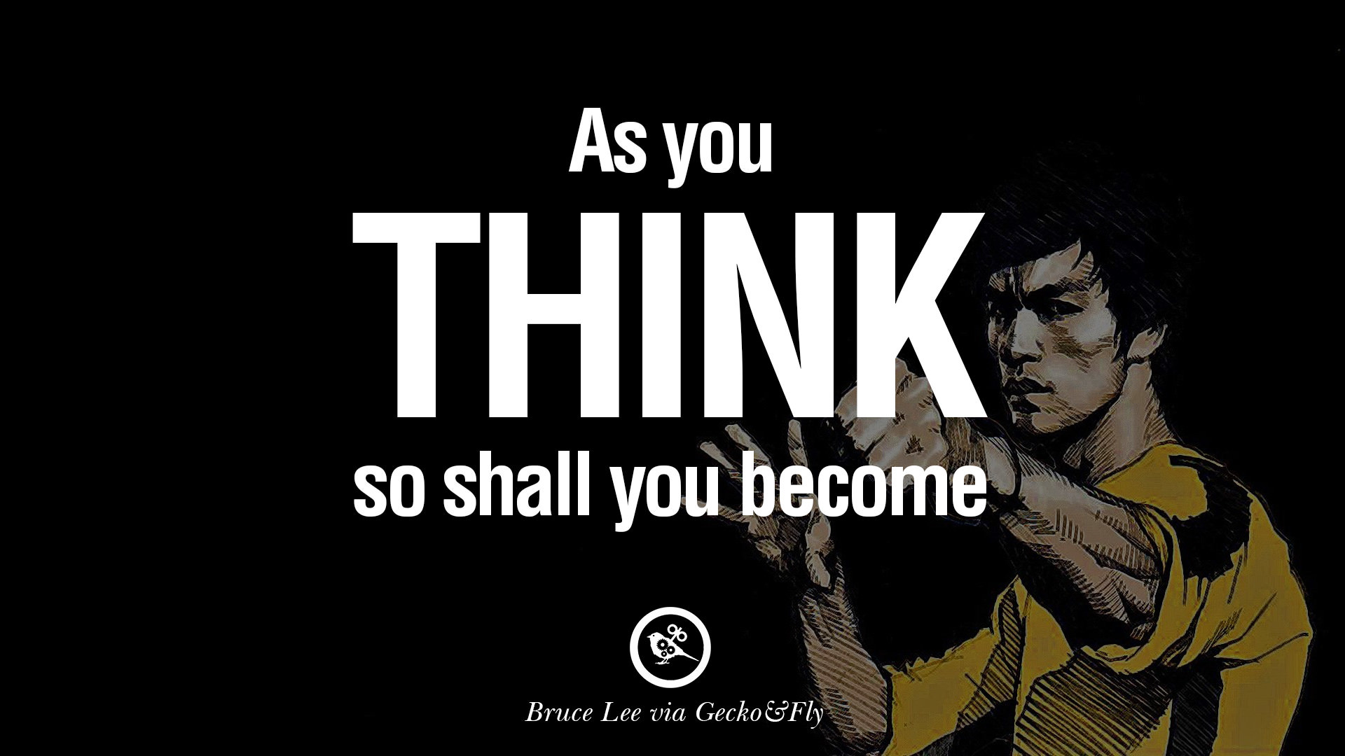 Bruce Lee, Citazione, Tipografia, Sfondo nero, 16:9 Full HD, wallpaper widescreen