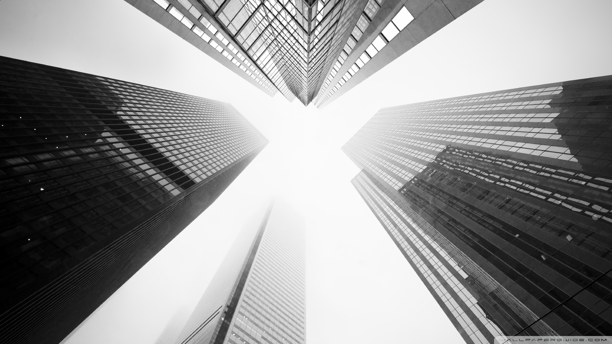 Grattacieli, Vista dal basso, Architettura, Luce, Full HD, sfondo per PC