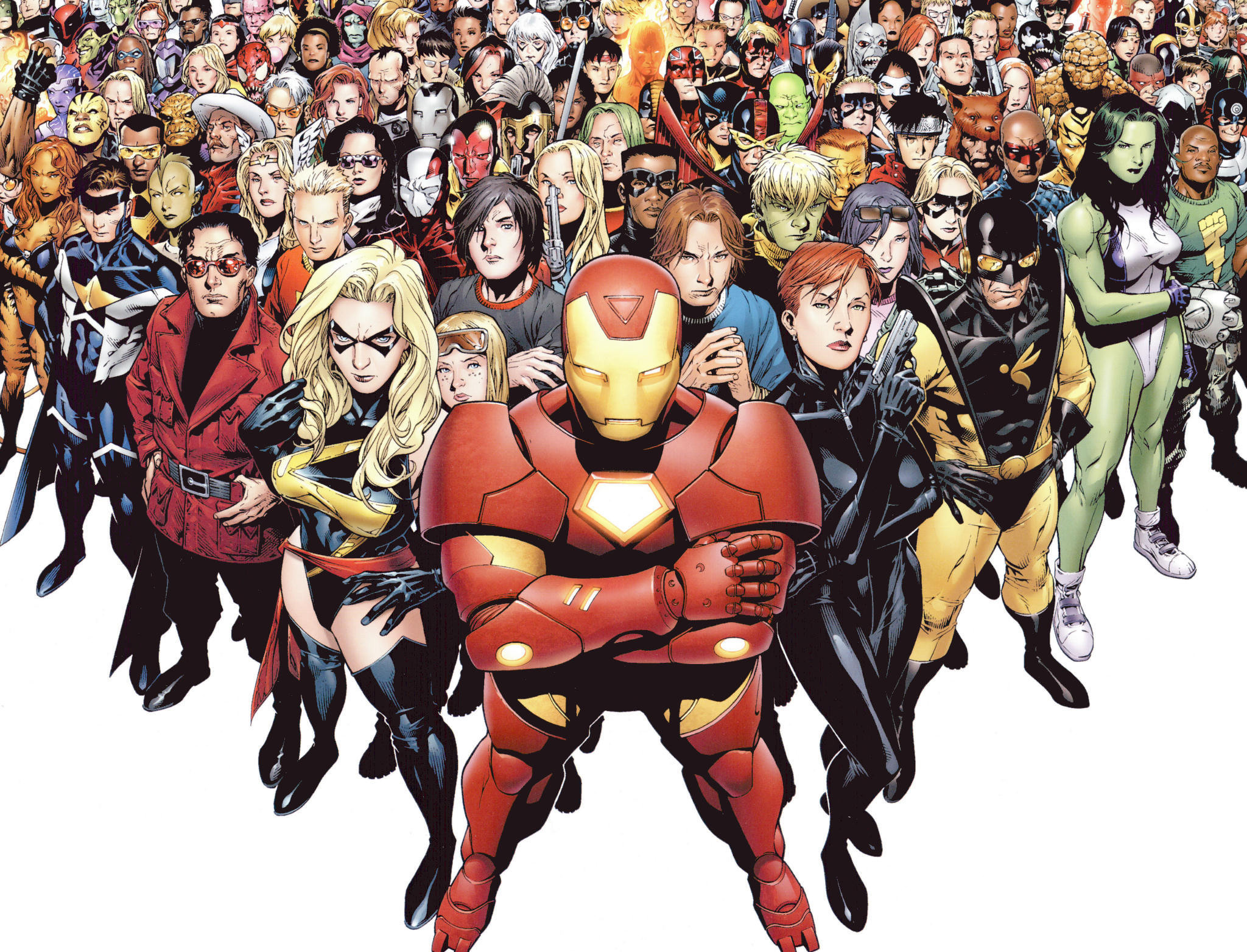Iron Man, Captain Marvel, She-Hulk, Marvel Comics, Supereroi, Full HD, sfondo per portatile