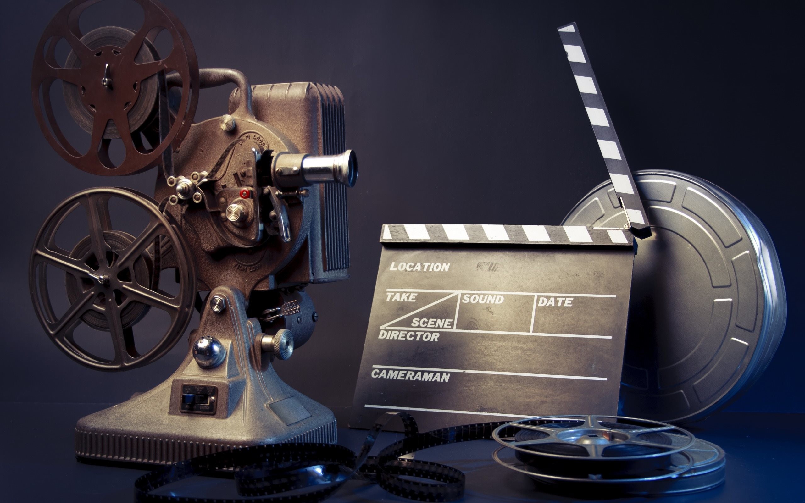 Proiettore cinematografico, Ciak, Bobine, Cinema, 2K, sfondo per PC