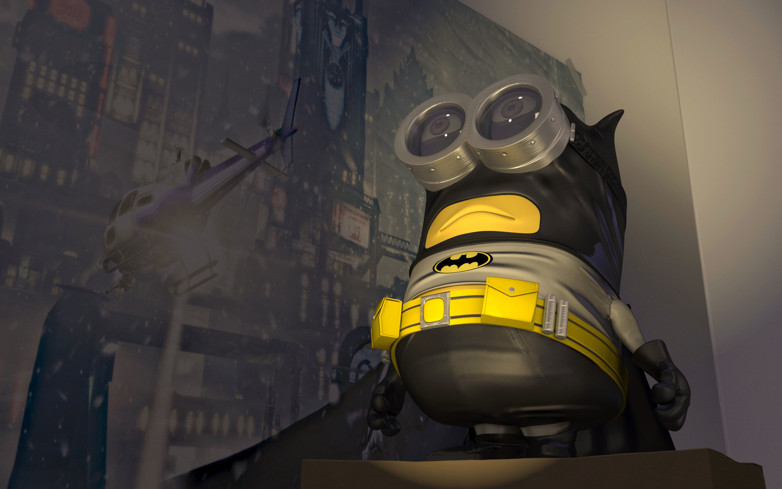 Minion, Batman, Parodia, Città notturna, sfondo Android