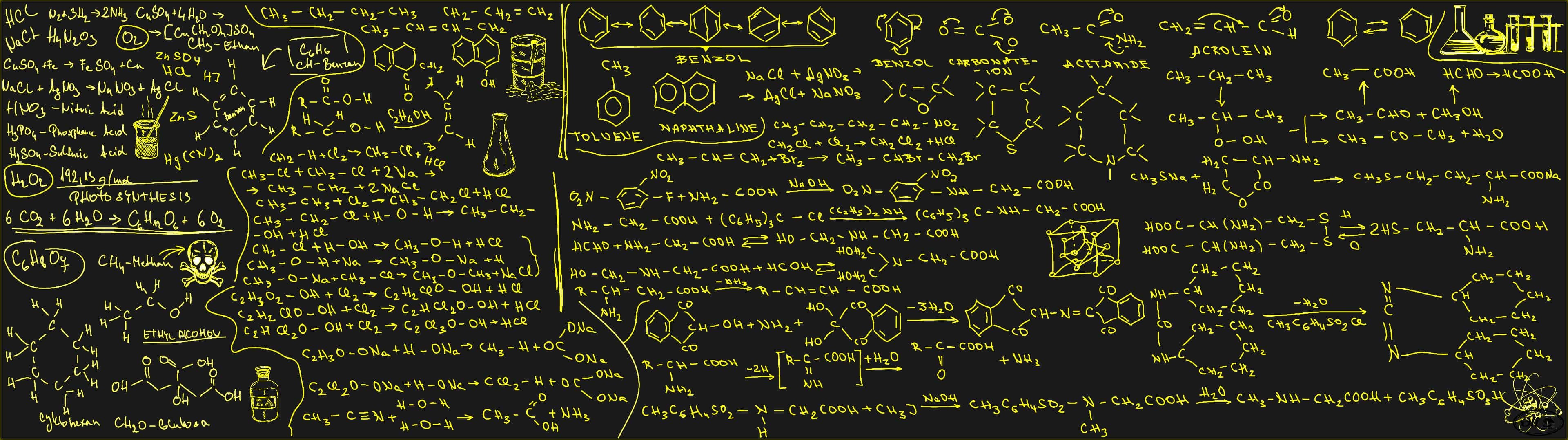 Formule chimiche, Lavagna, Equazioni, Verde, Full HD, wallpaper per computer