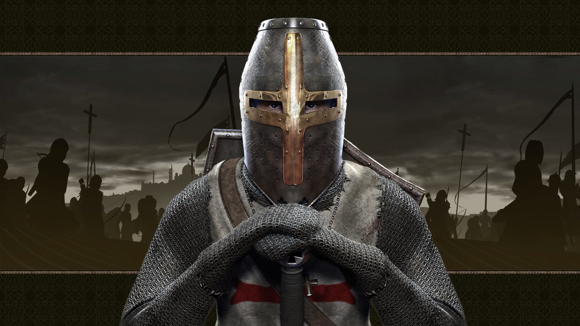 Templare, Elmo, Cotta di maglia, Esercito, Silhouette, Full HD, sfondo desktop