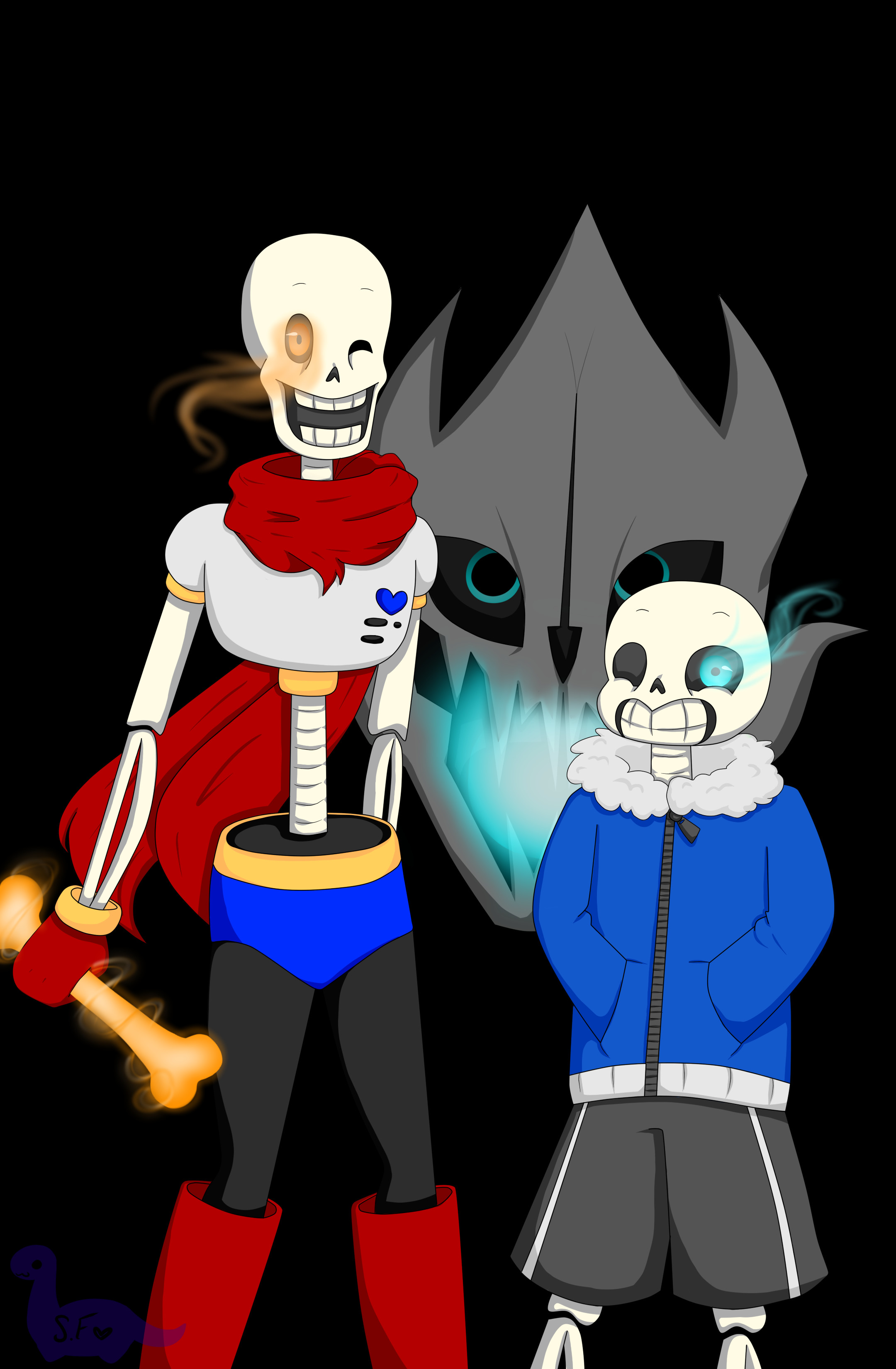 Sans, Papyrus, Undertale, Scheletri, Sfondo nero, wallpaper per iPhone e Android
