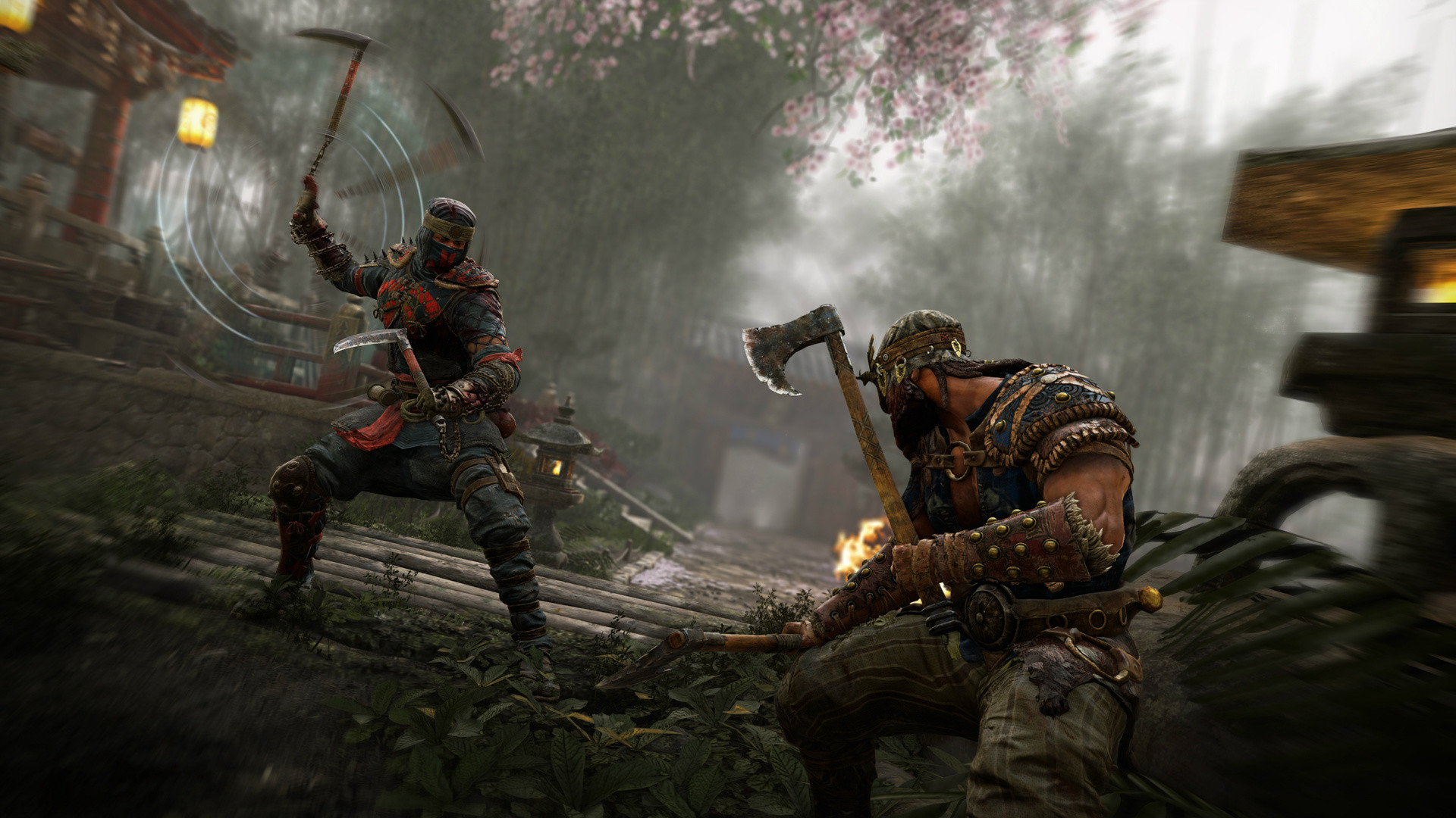 For Honor, Combattimento, Ciliegio, Ascia, Battaglia, Full HD, sfondo per PC
