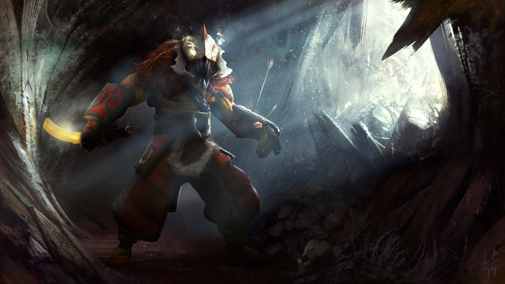 Juggernaut, Dota 2, Maschera, Spada, 1920x1080, immagine di sfondo