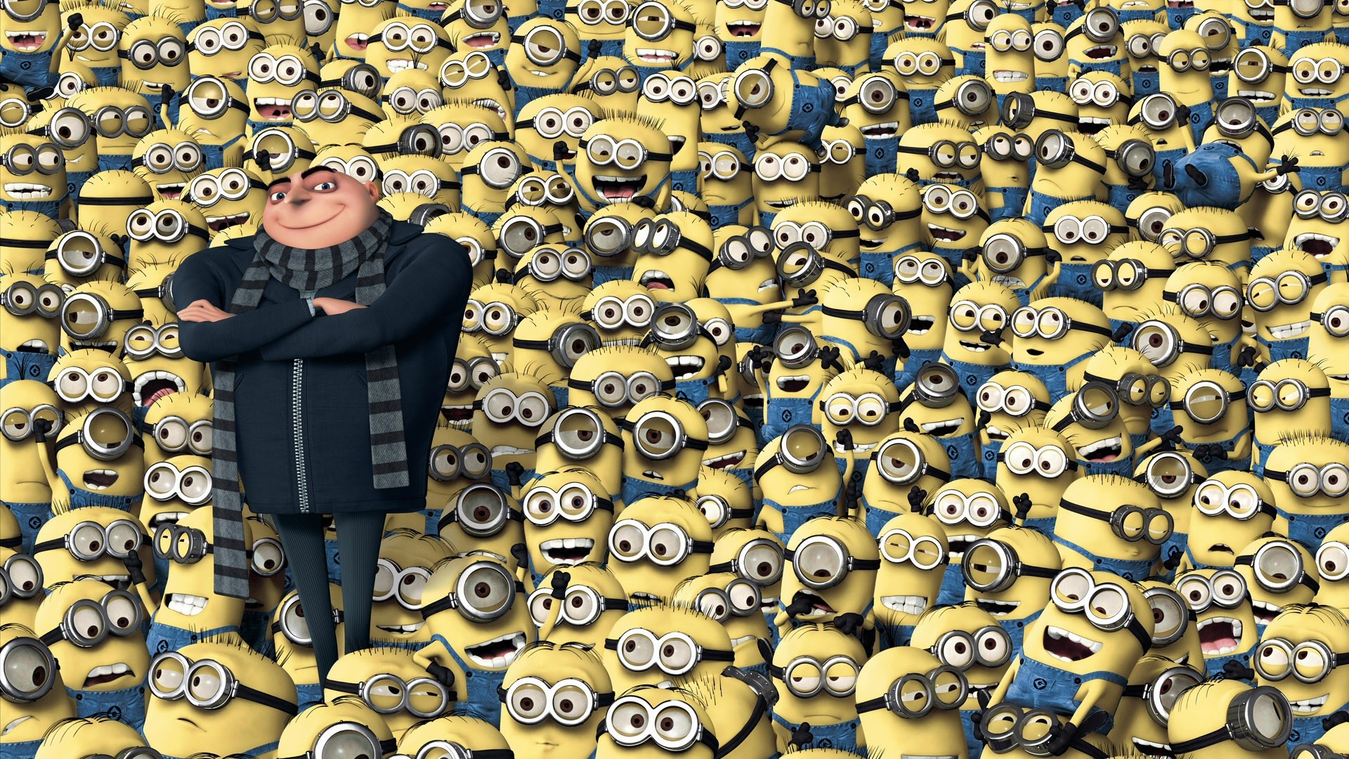 Gru, Minion, Cattivissimo me, Folla, 1920x1080, immagine di sfondo