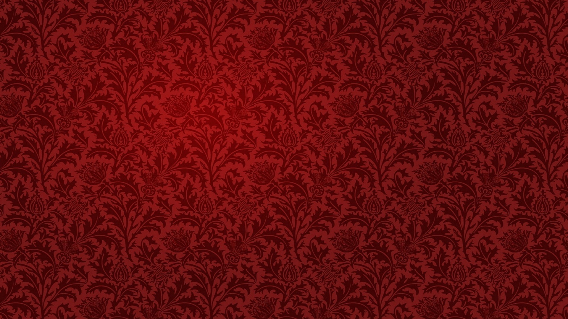 Damascato, Rosso scuro, Motivo floreale, Texture, 1920x1080, sfondo per PC