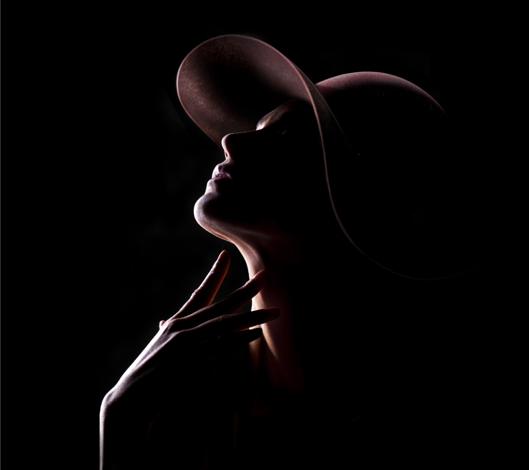 Silhouette, Donna, Cappello, Nero, Controluce, Full HD, sfondo per iPad e tablet