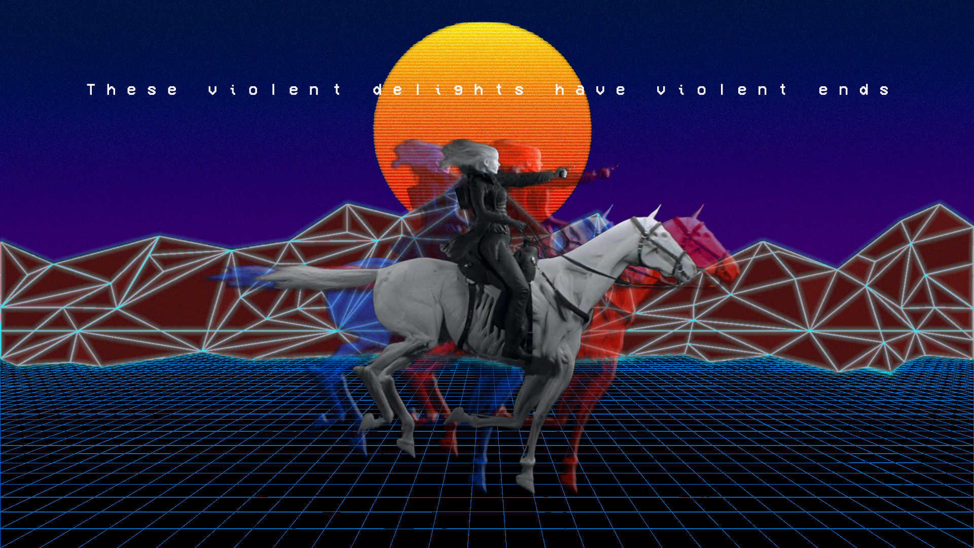 Westworld, These violent delights have violent ends, Dolores Abernathy, Synthwave, Tramonto, sfondo per PC