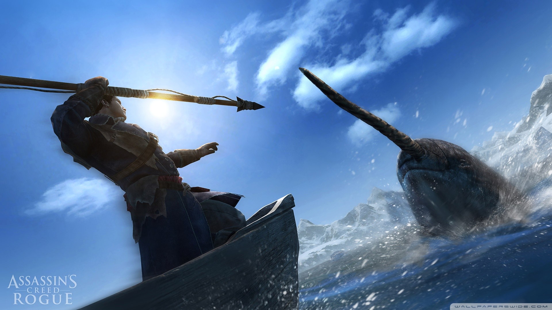 Shay Cormac, Assassin's Creed Rogue, Arpione, Narvalo, Mare artico, sfondo 16:9 Full HD