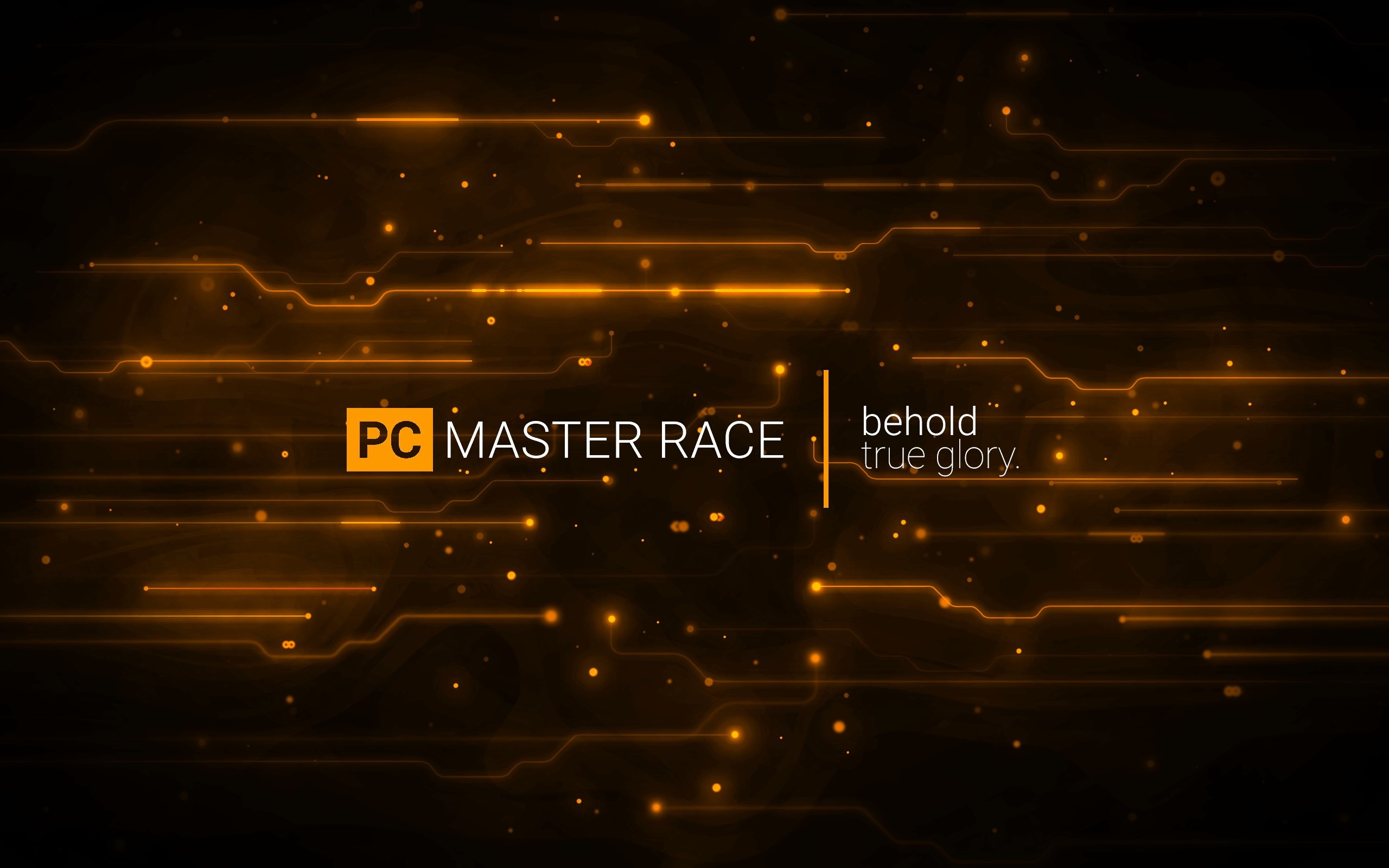 PC Master Race, Circuiti, Arancione, Minimalista, 2K, sfondo desktop